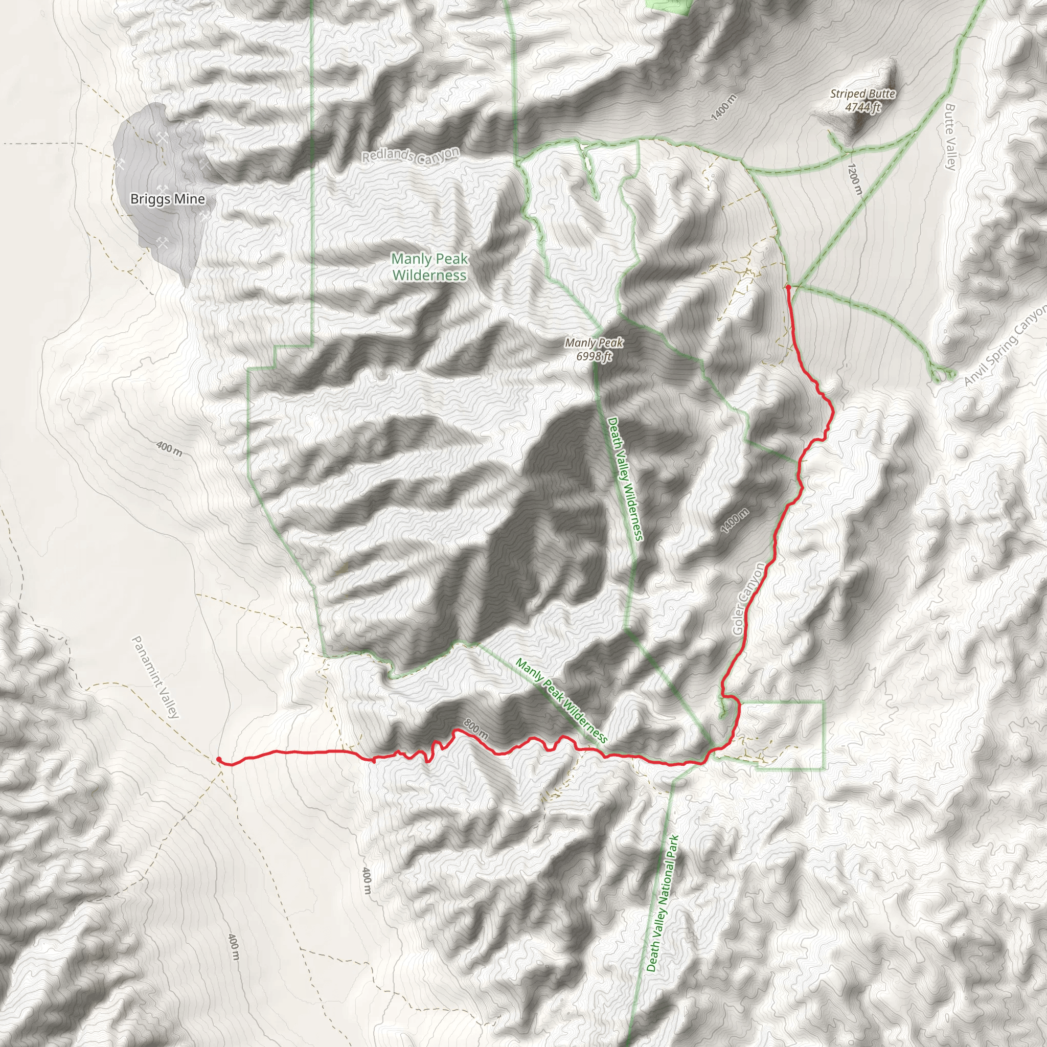 Coyote Canyon Road Trail mobile static map