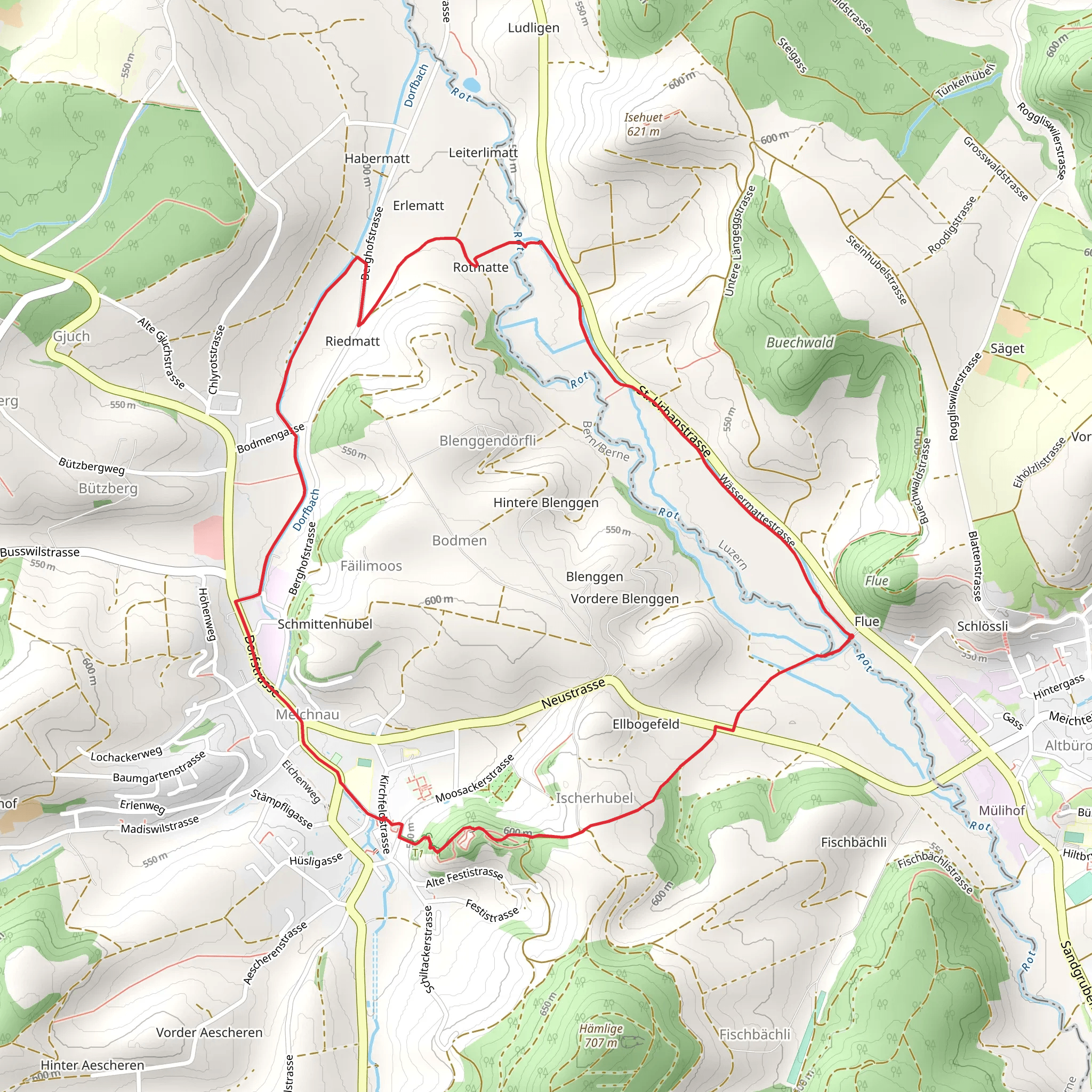 Rundwanderung Altbüron - Melchnau mobile static map