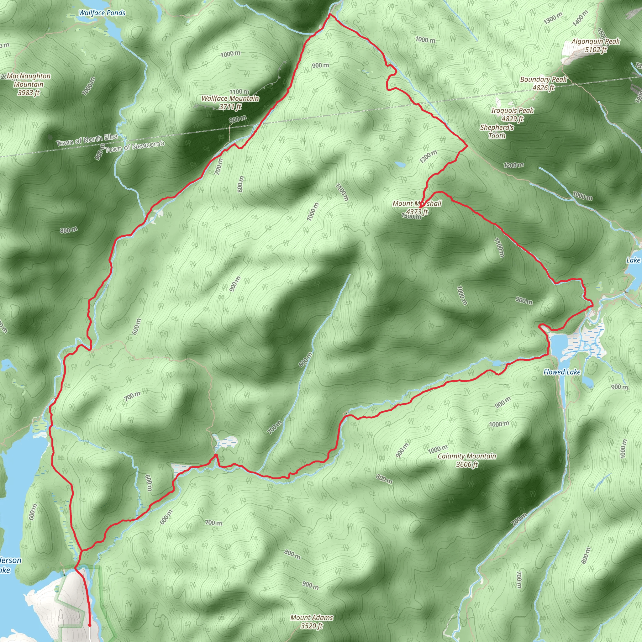 Henderson Lake and Mount Marshall Trail mobile static map