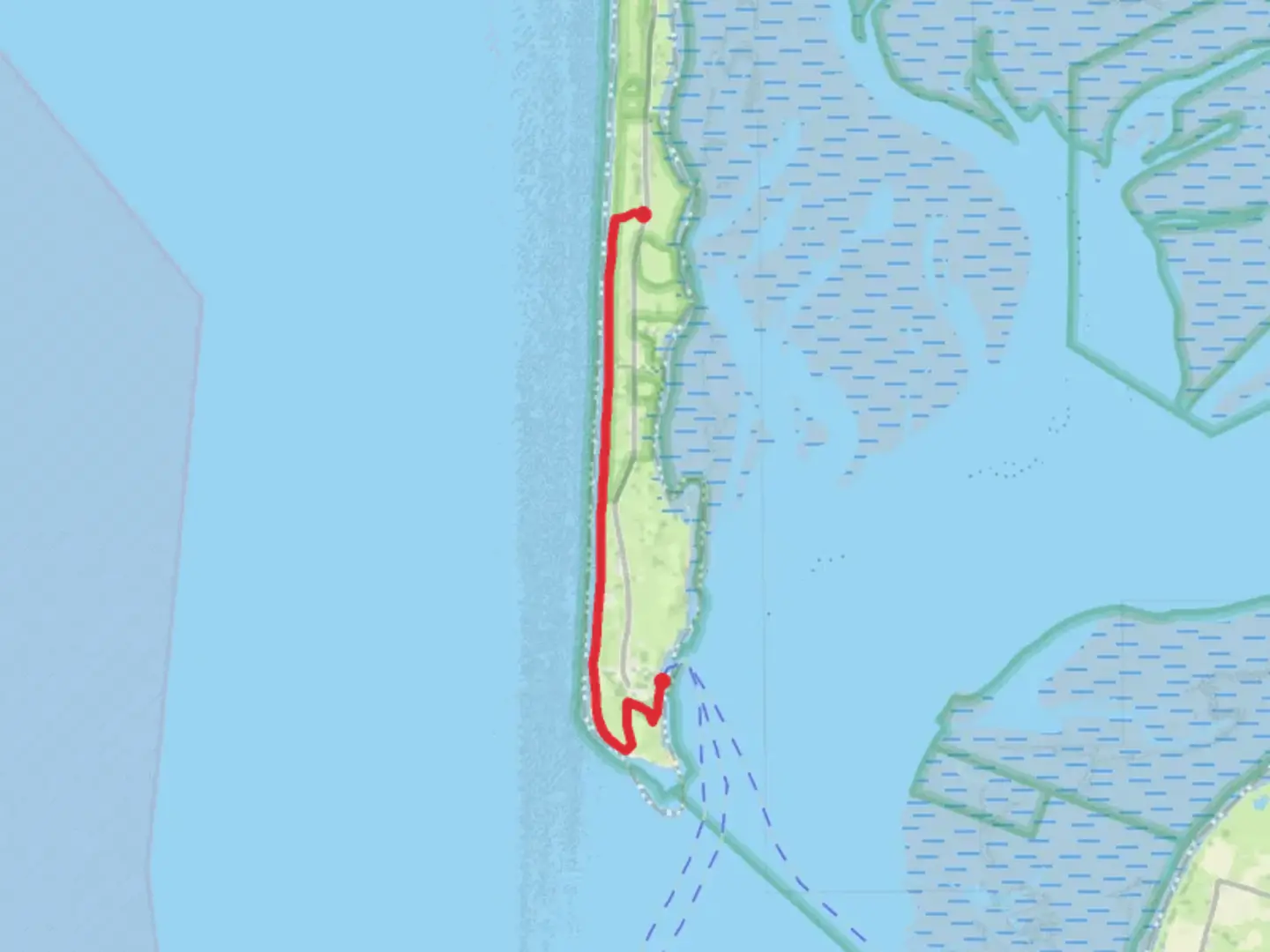 An image depicting the trail Hörnum Walk and its surrounding area.