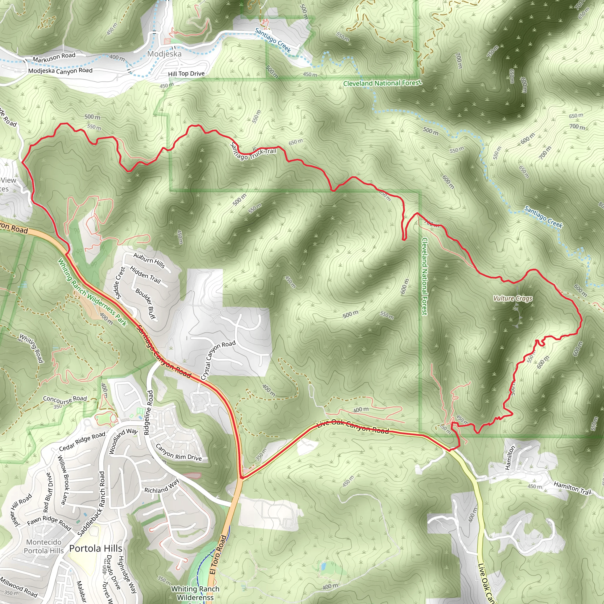 Santiago Loop Trail mobile static map