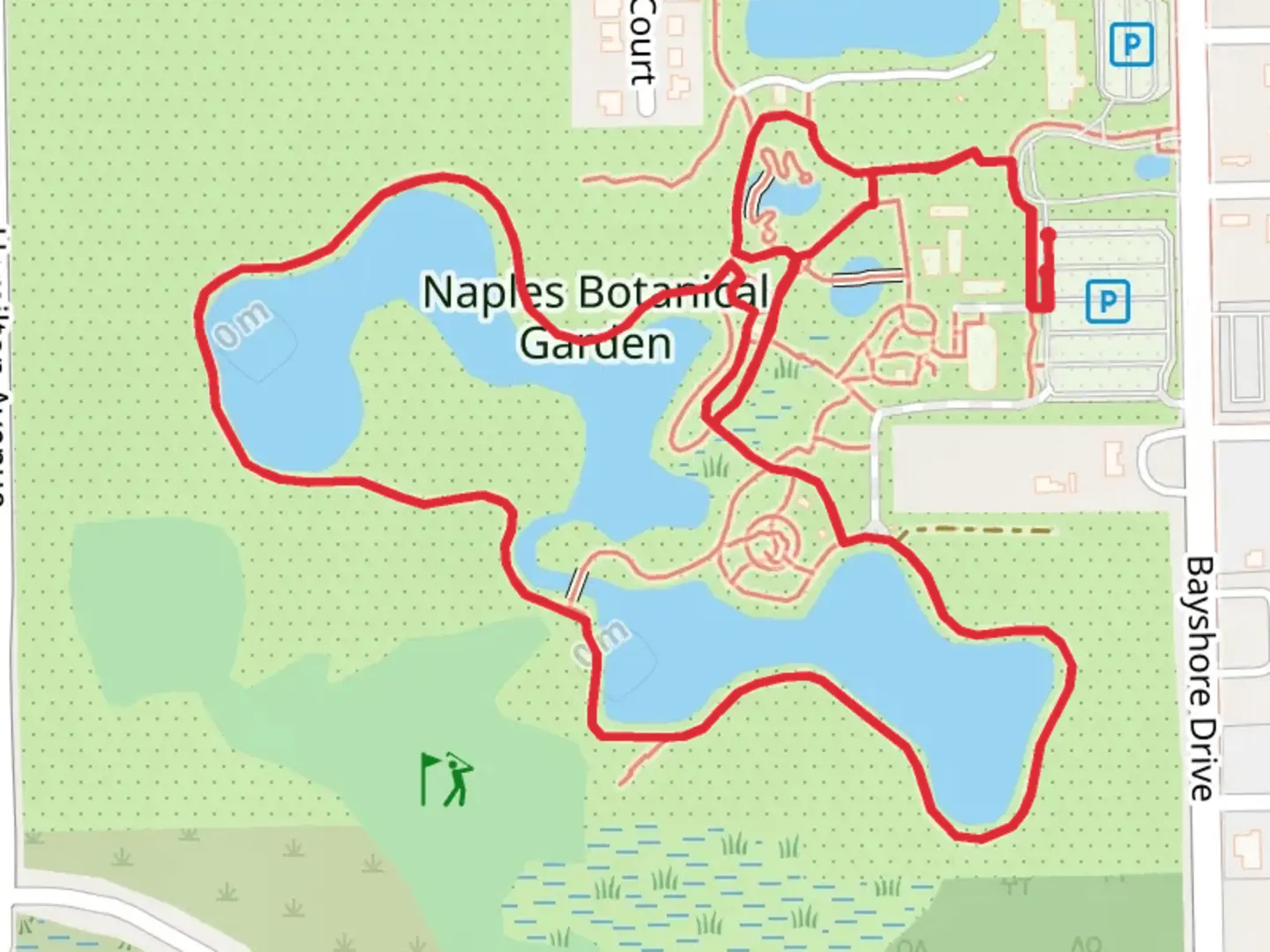 An image depicting the trail Naples Botanical Garden Loop and its surrounding area.