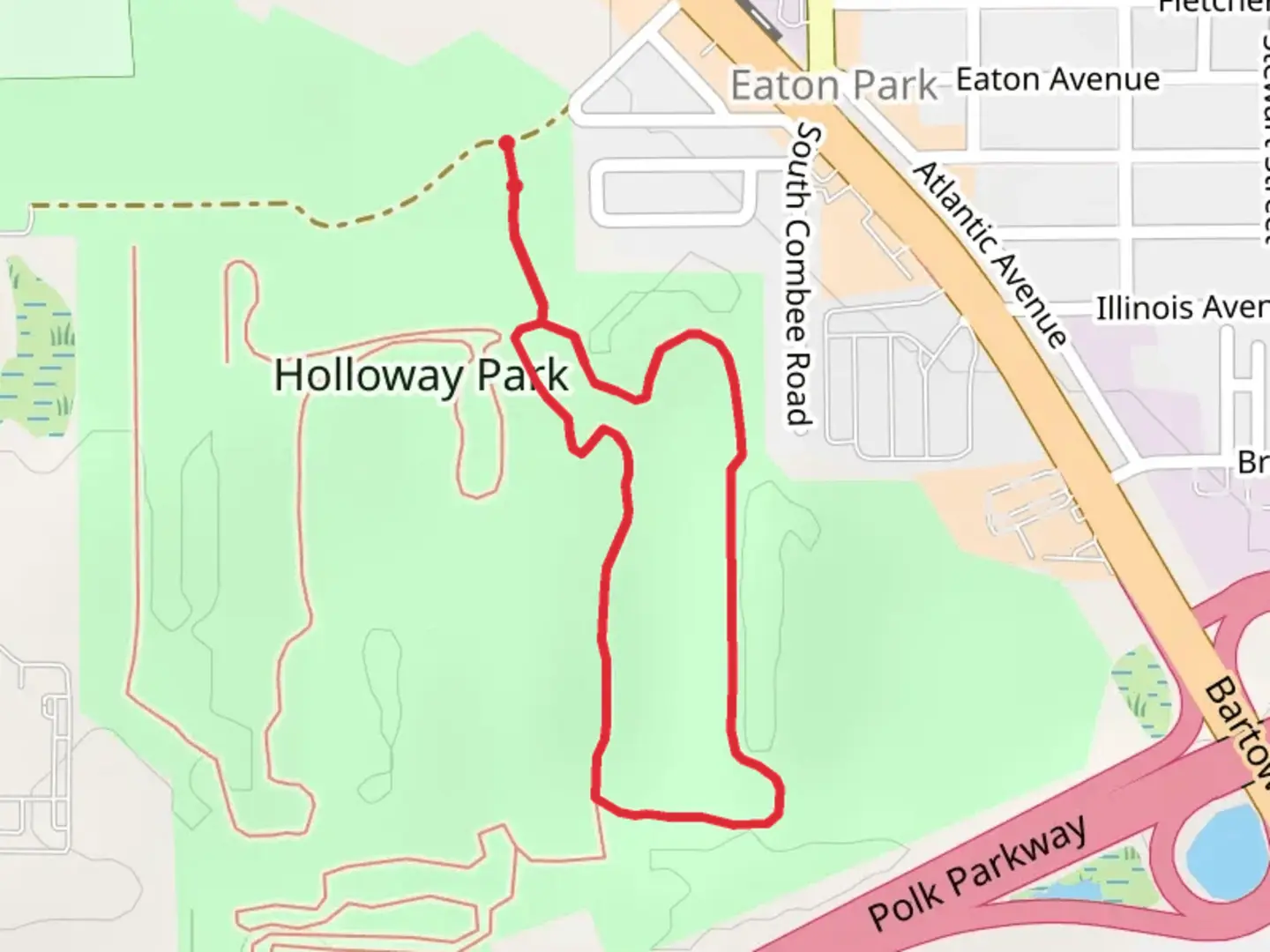 An image depicting the trail Holloway Park Loop and its surrounding area.