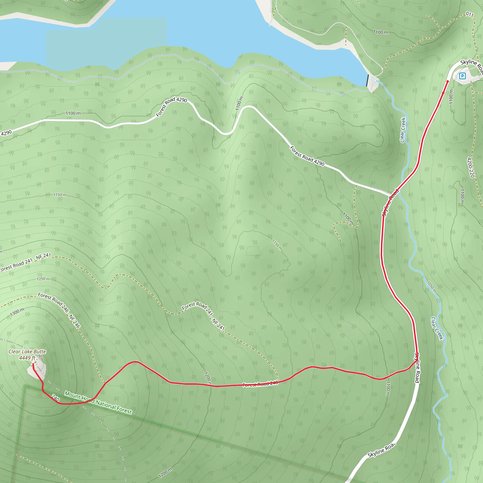 Clear Lake Butte Out and Back mobile static map