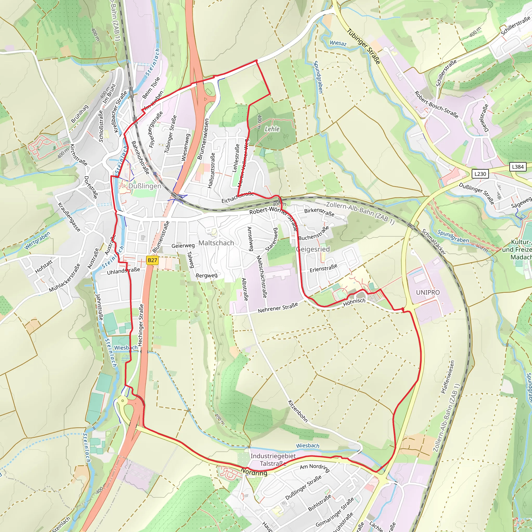 Dußlingen Loop mobile static map