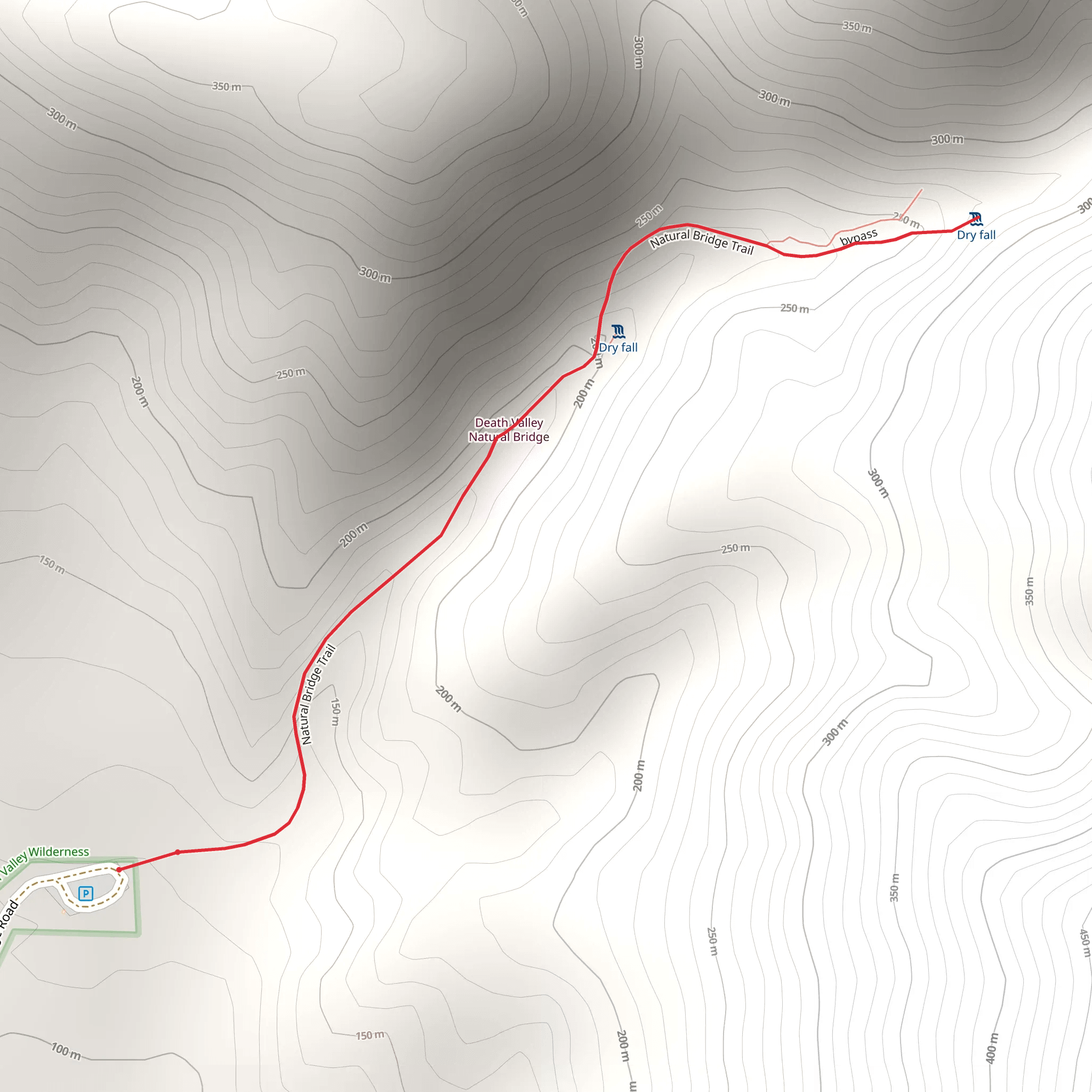 Death Valley Natural Bridge Trail mobile static map