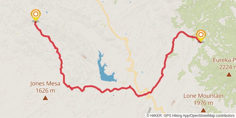 Sky Islands Traverse stage 8 Map