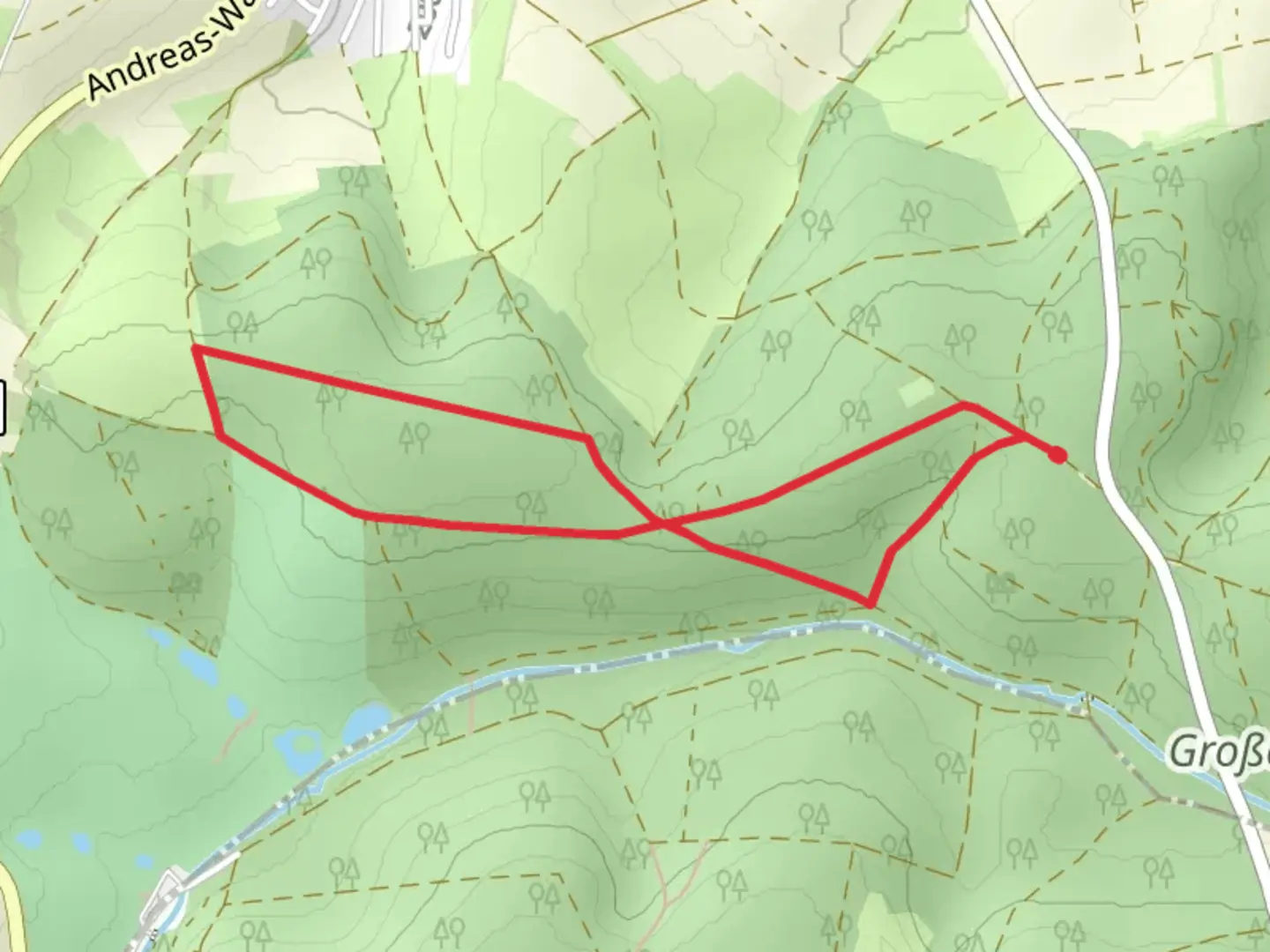 An image depicting the trail Birkenschlag Loop via Lange Richtstatt and its surrounding area.
