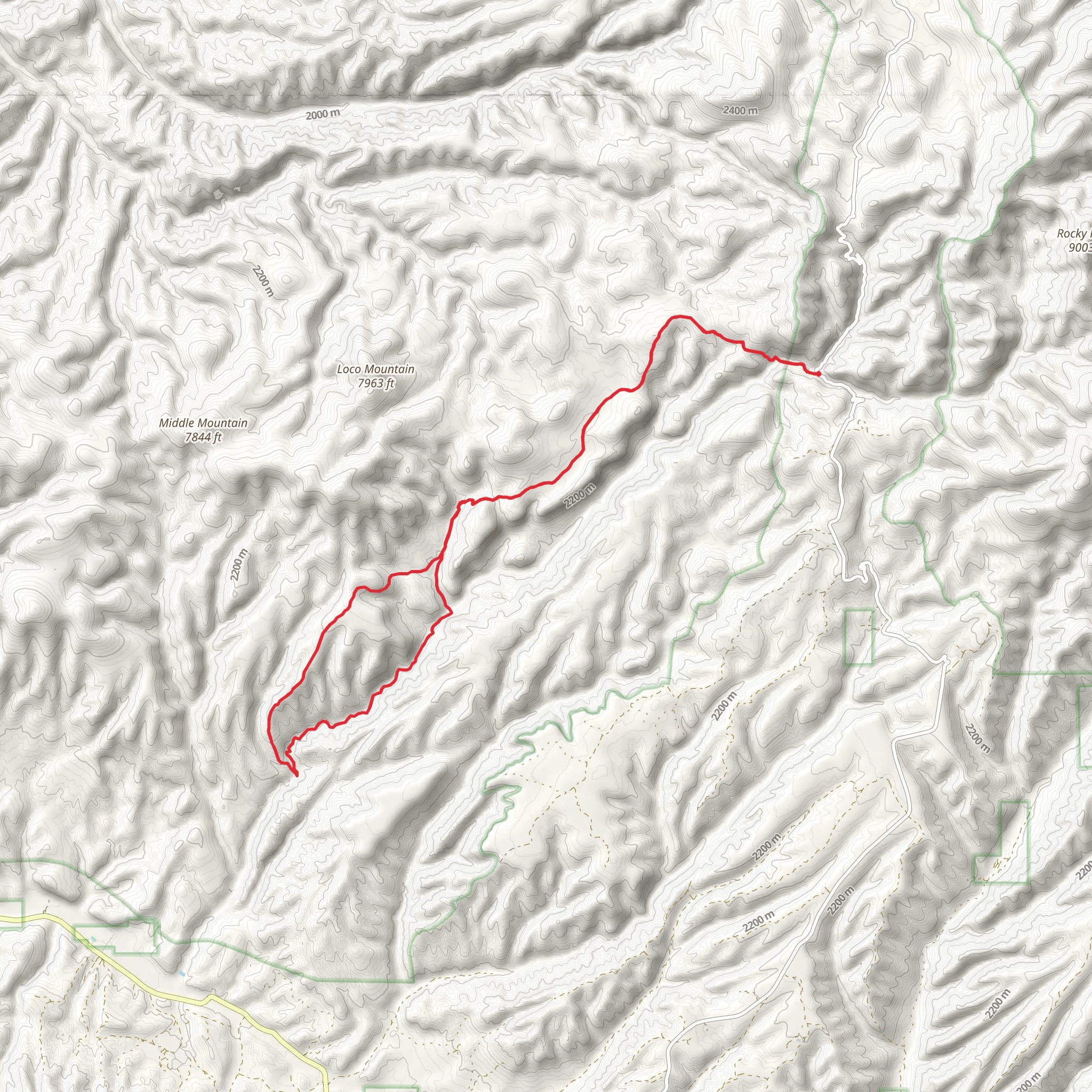 Rocky Canyon Trail and Rocky Canyon River Alt Loop mobile static map