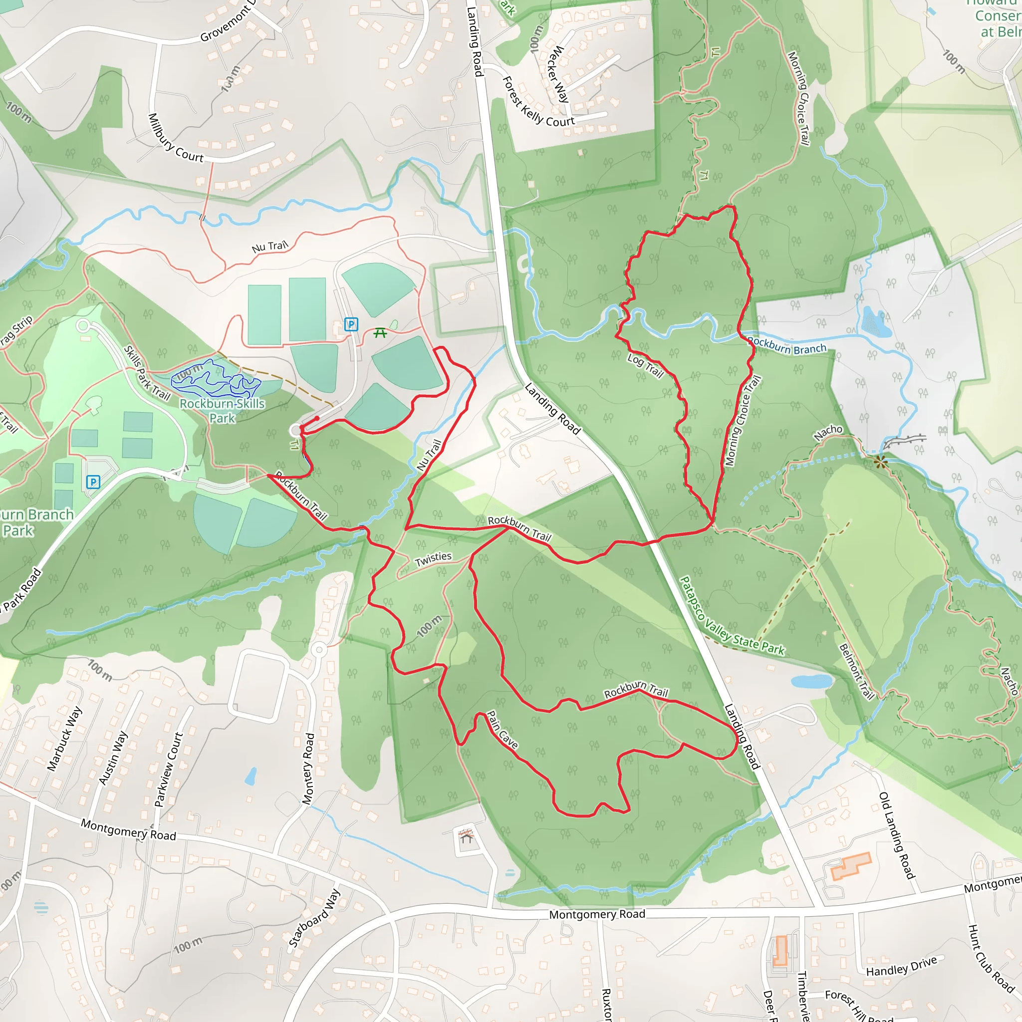 Rockburn, Morning Choice and Nu Loop Trail mobile static map