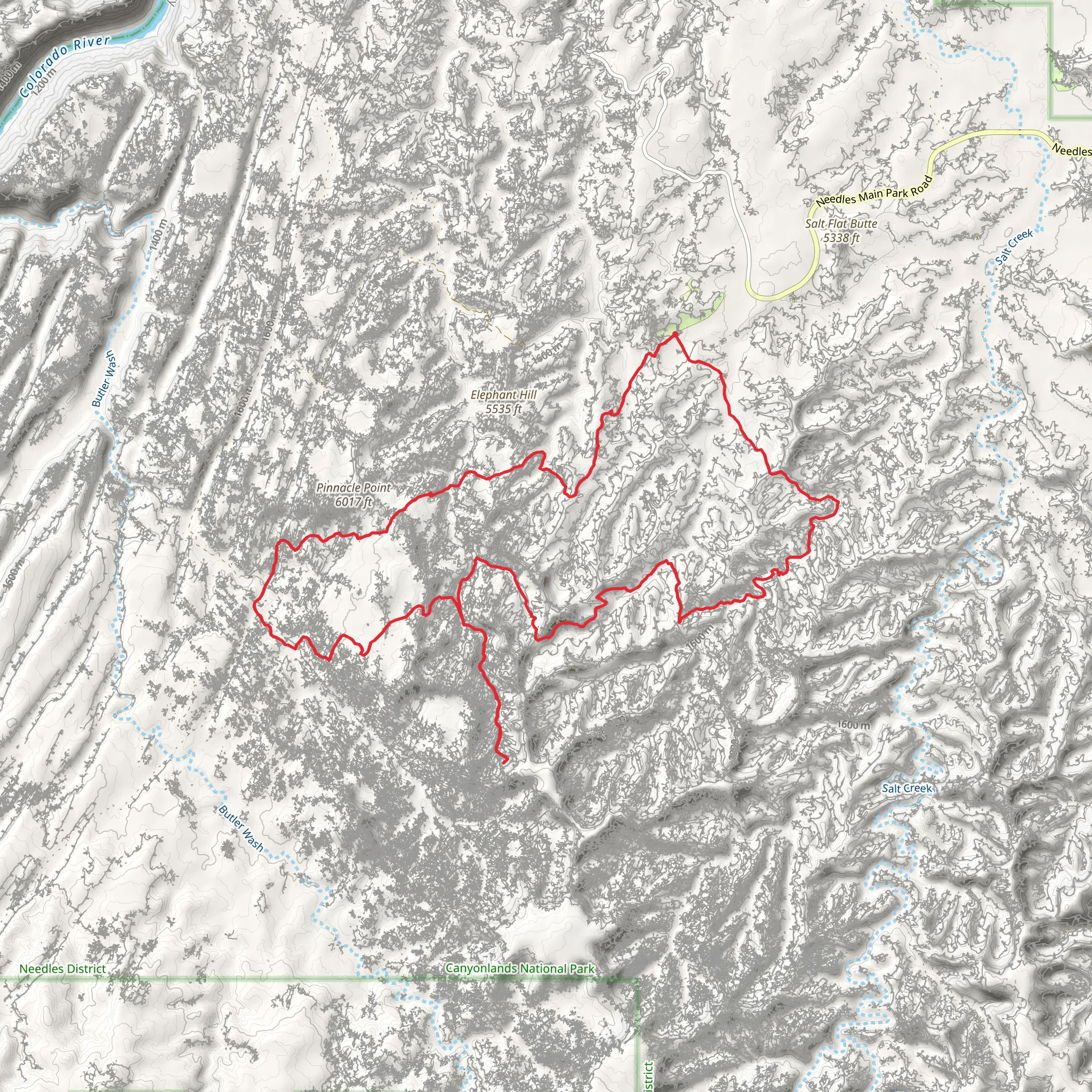 Squaw Flat Canton, Lost Canyon and Chesler Park Loop Trail mobile static map