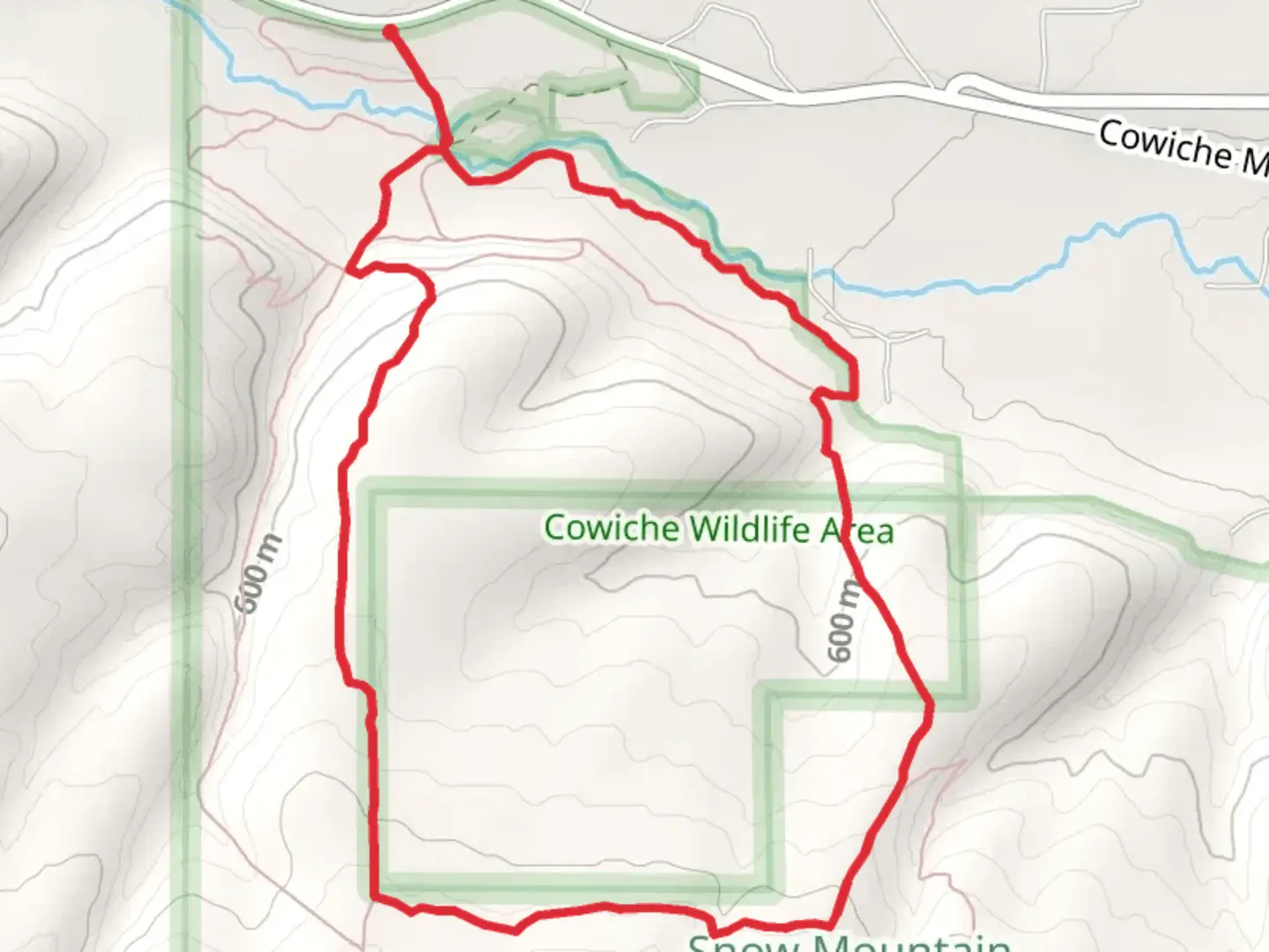 An image depicting the trail Riparian East, Bench and Wildflower Loop Trail and its surrounding area.