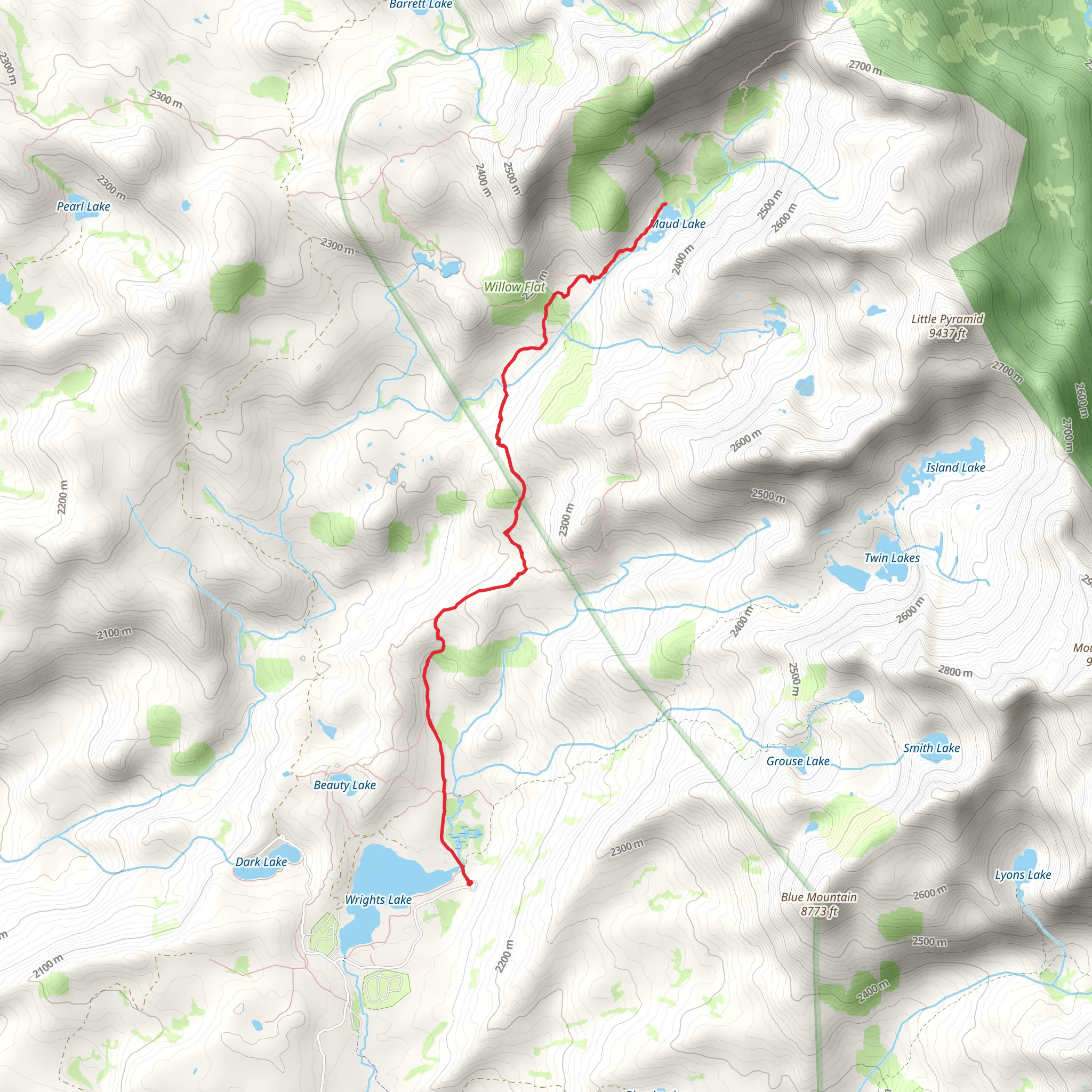 Jones Fork Silver Creek and Maud Lake mobile static map