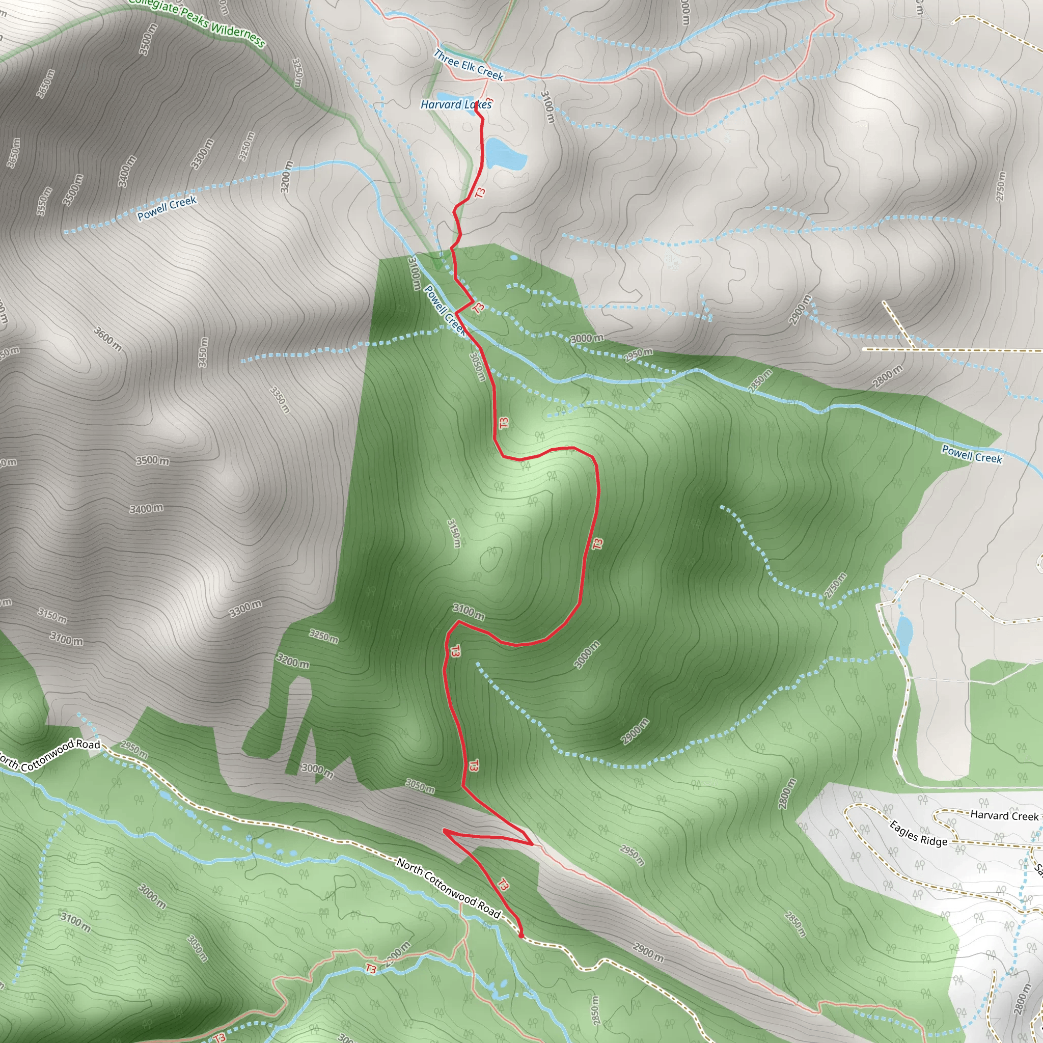 Havard Lake via Colorado Trail mobile static map