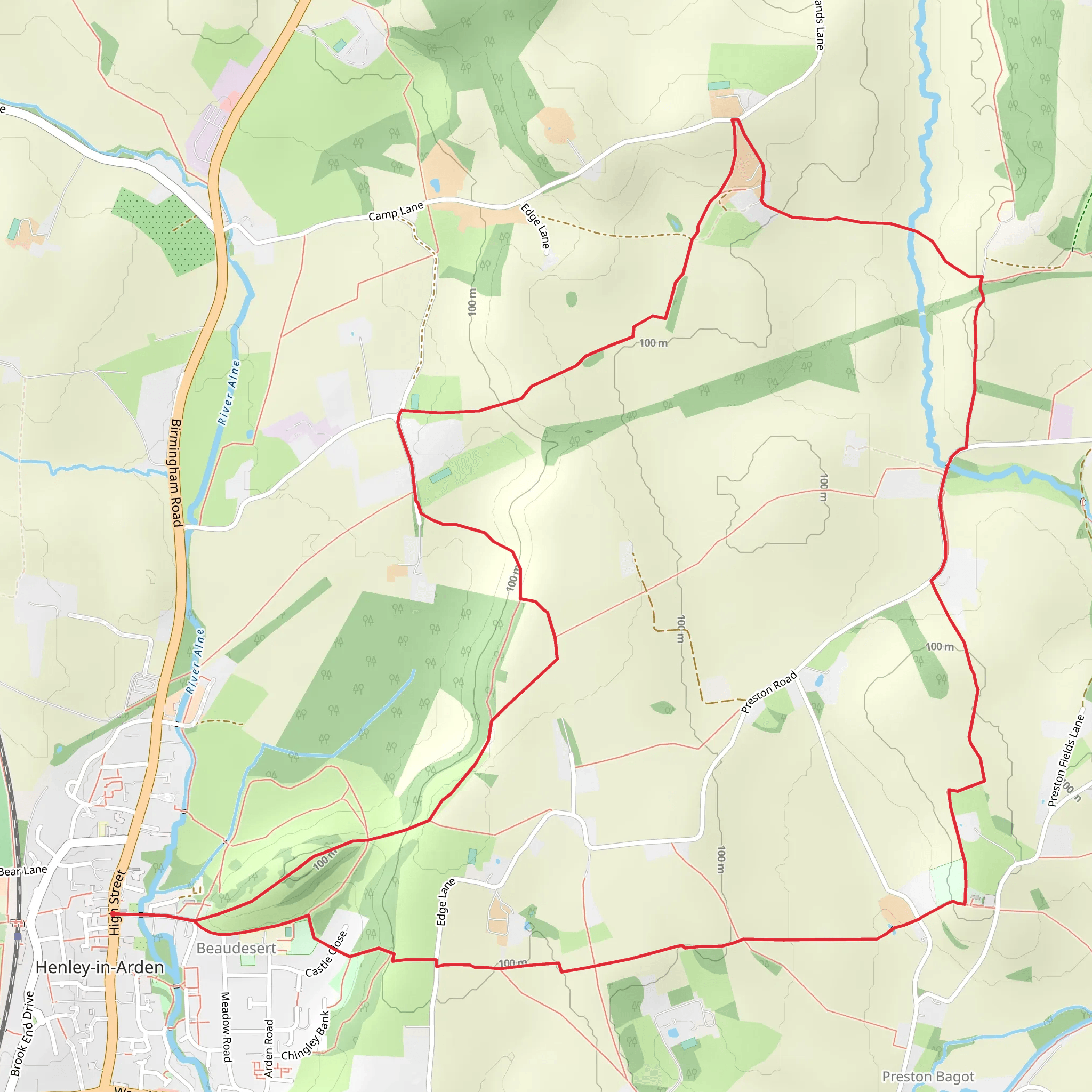 Henley-in-Arden Circular mobile static map
