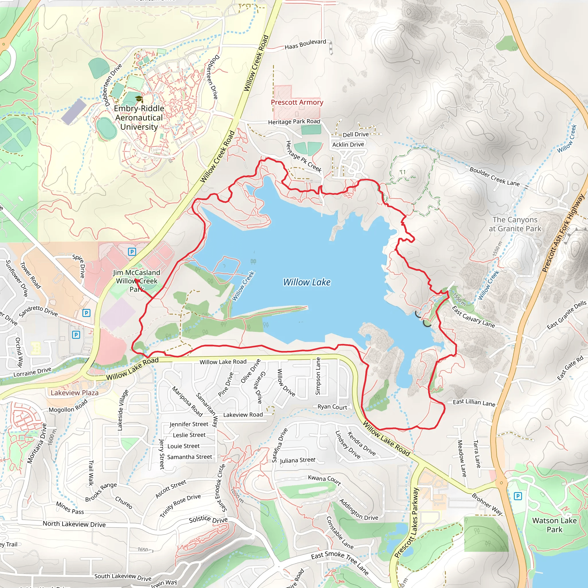 Willow Lake Loop mobile static map