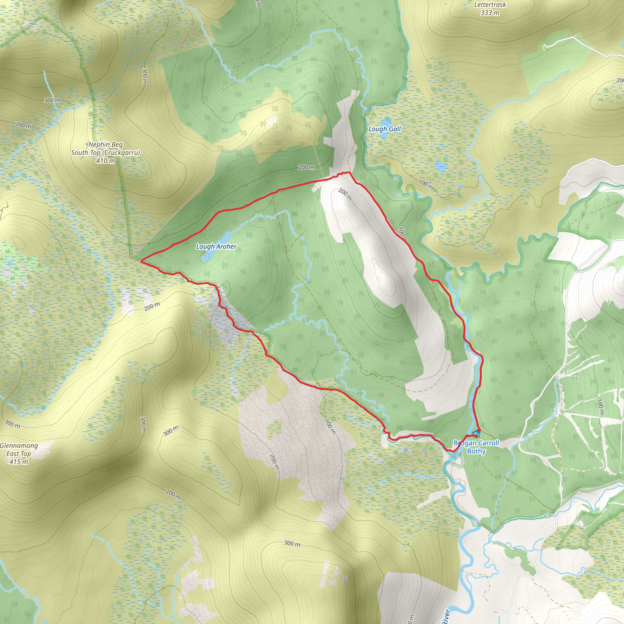 Lough Aroher Loop mobile static map