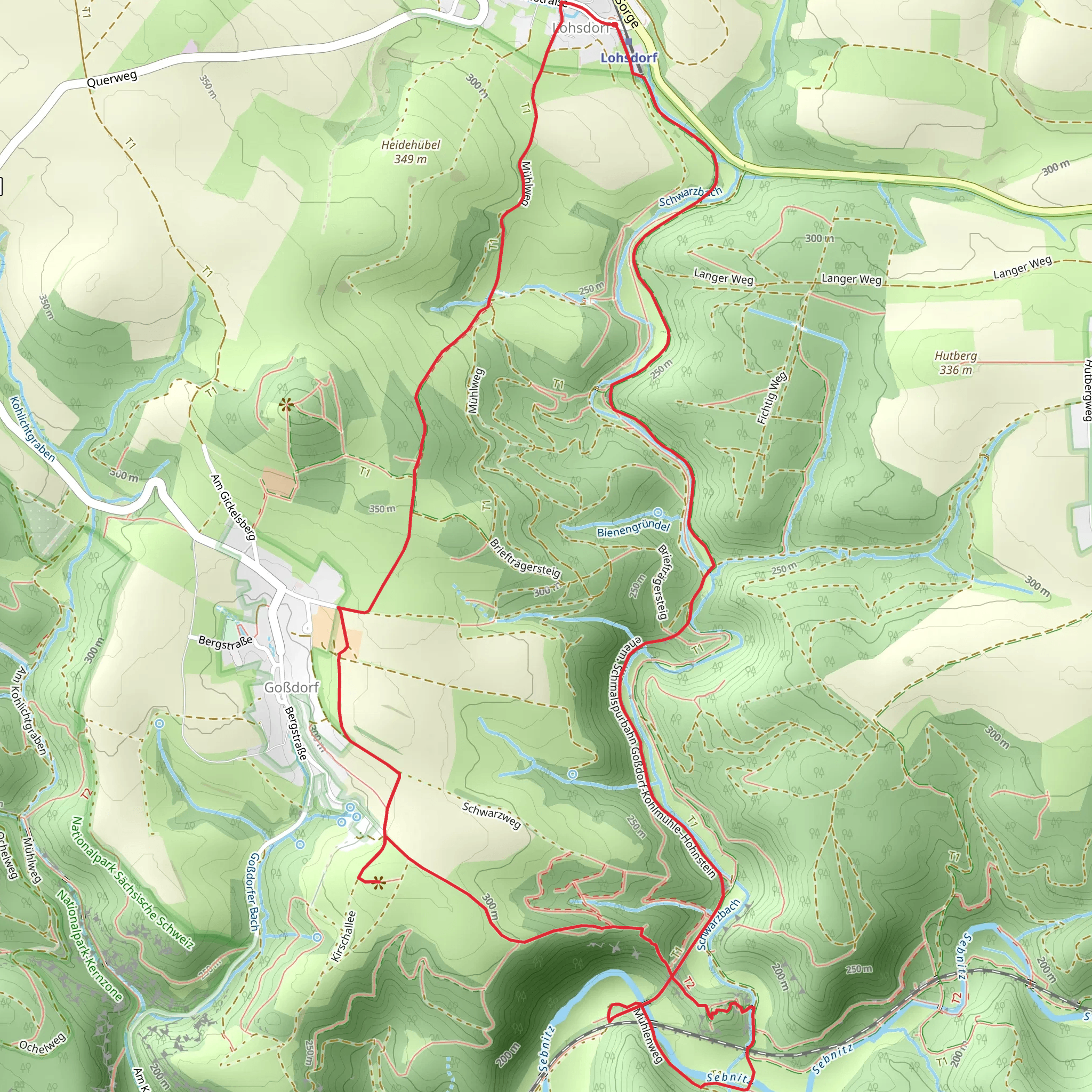 Hankehübelweg Loop mobile static map