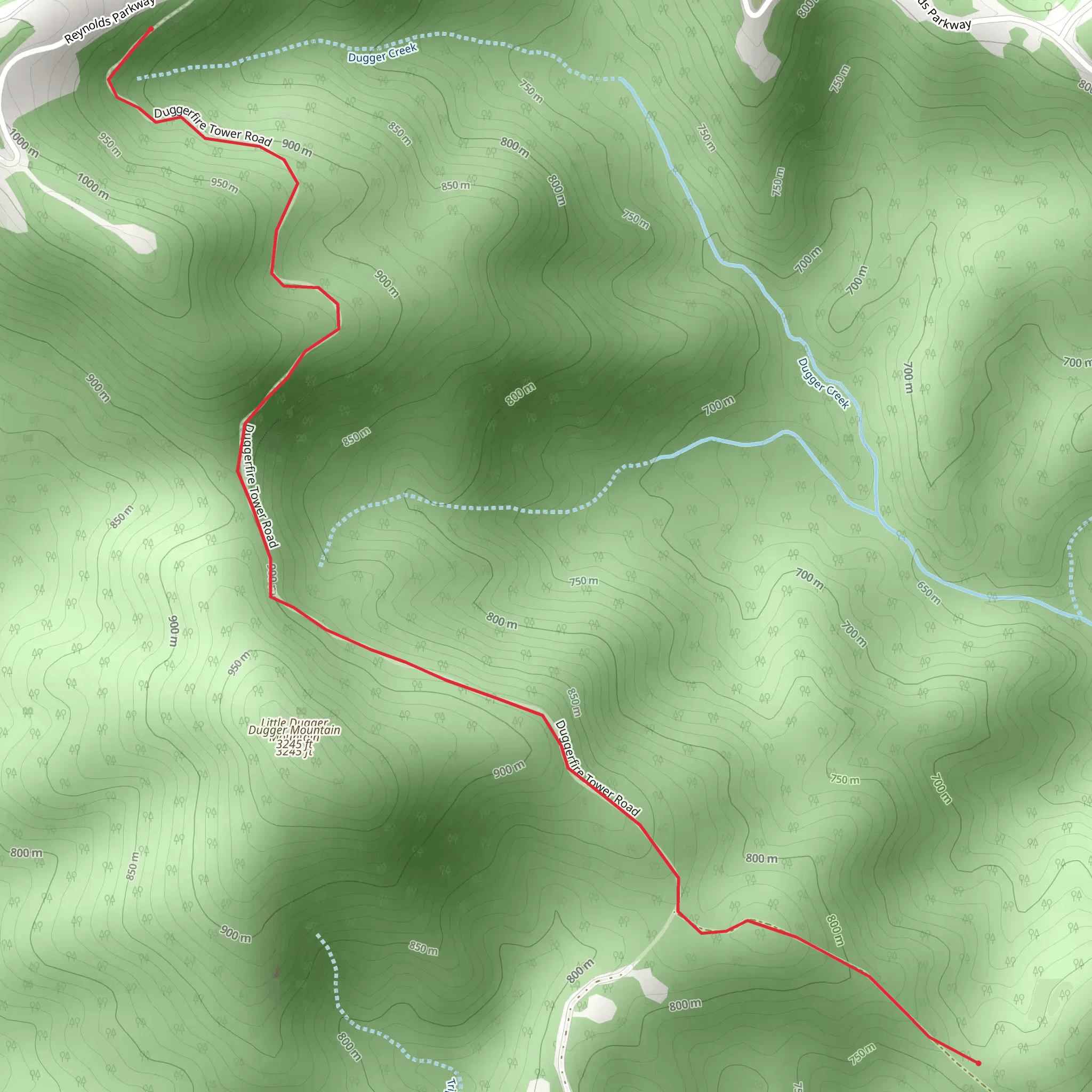 Duggerfire Tower Road Point to Point mobile static map