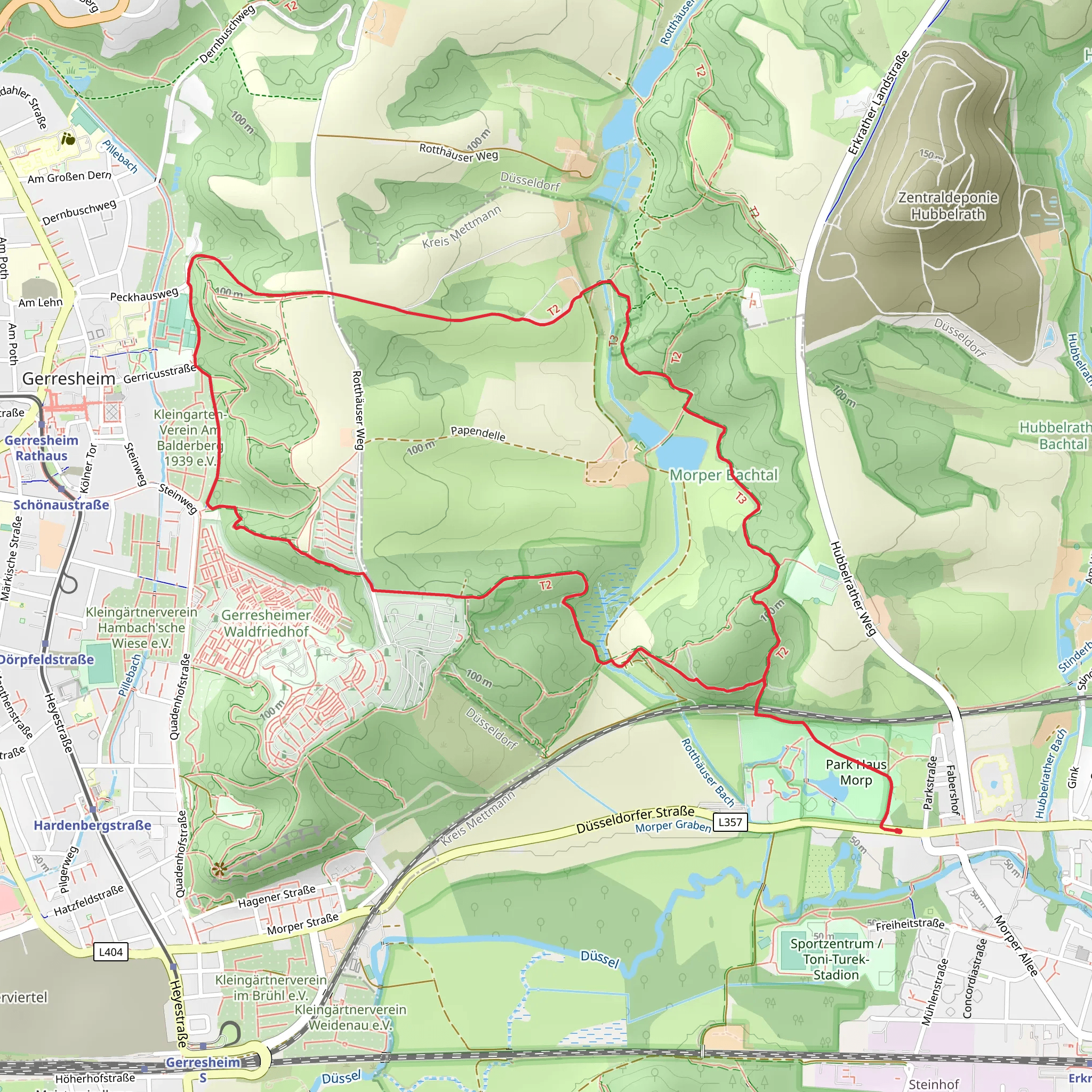 Vollquadrat Gerresheim-Neanderthal and Neanderland Steig Loop mobile static map