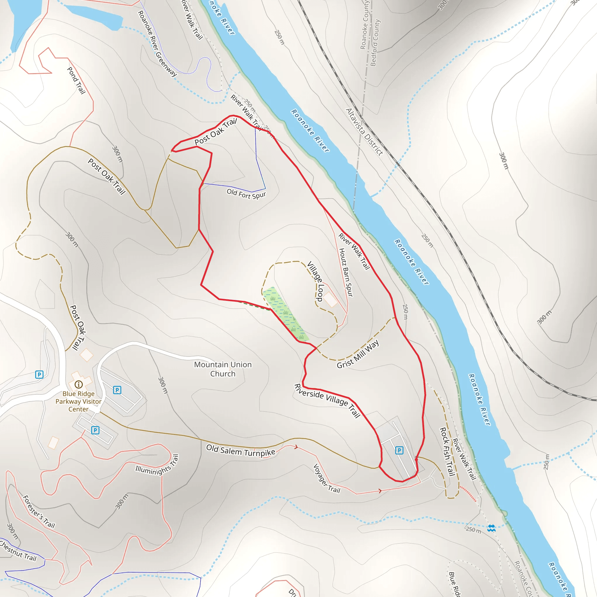 Roanoke River Loop mobile static map