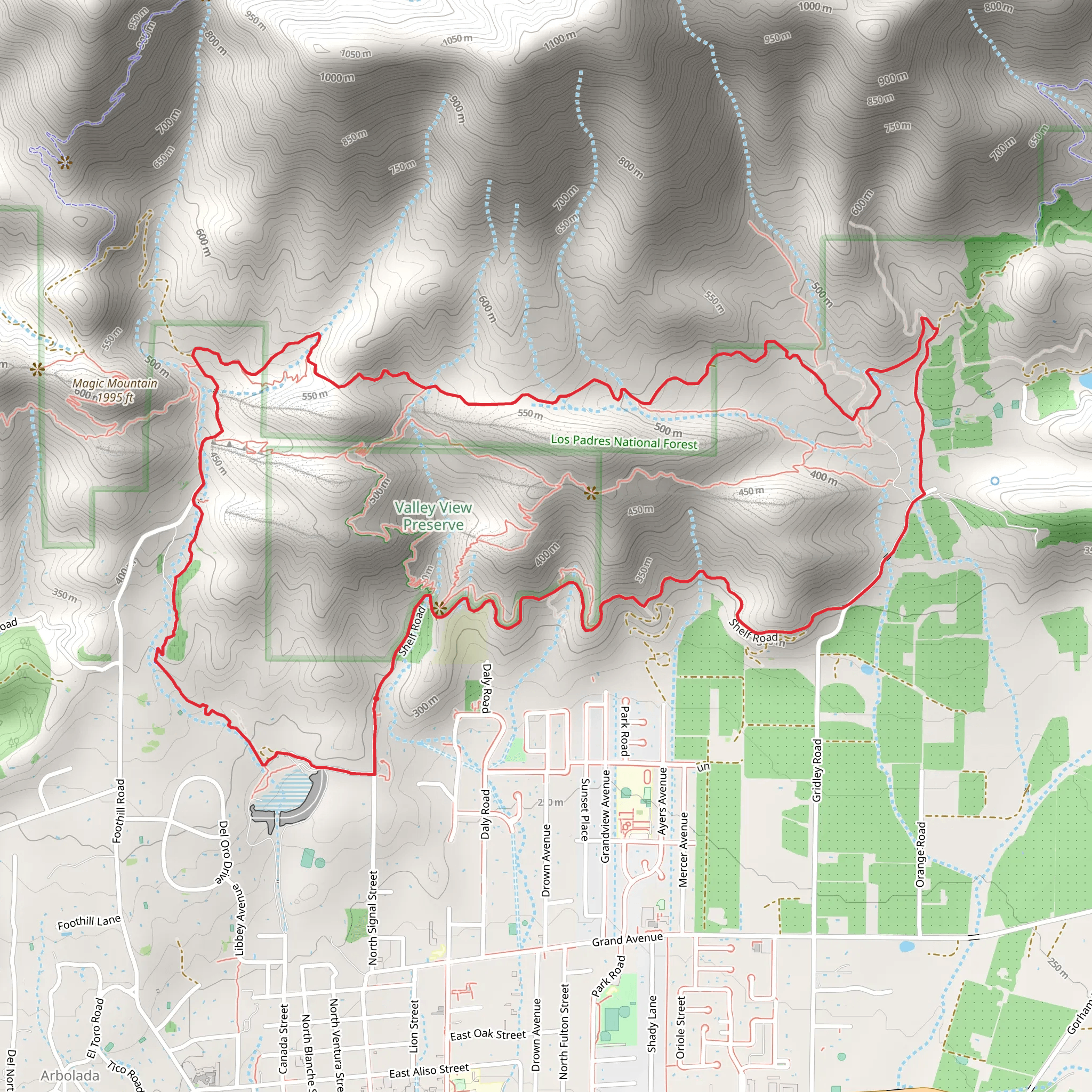 Gridley - Fuel Break Road and Pratt Loop Trail mobile static map