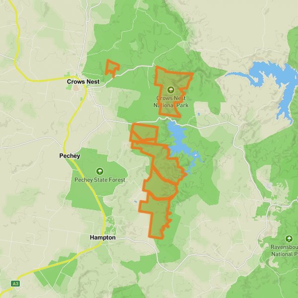 Crows Nest National Park mobile static map