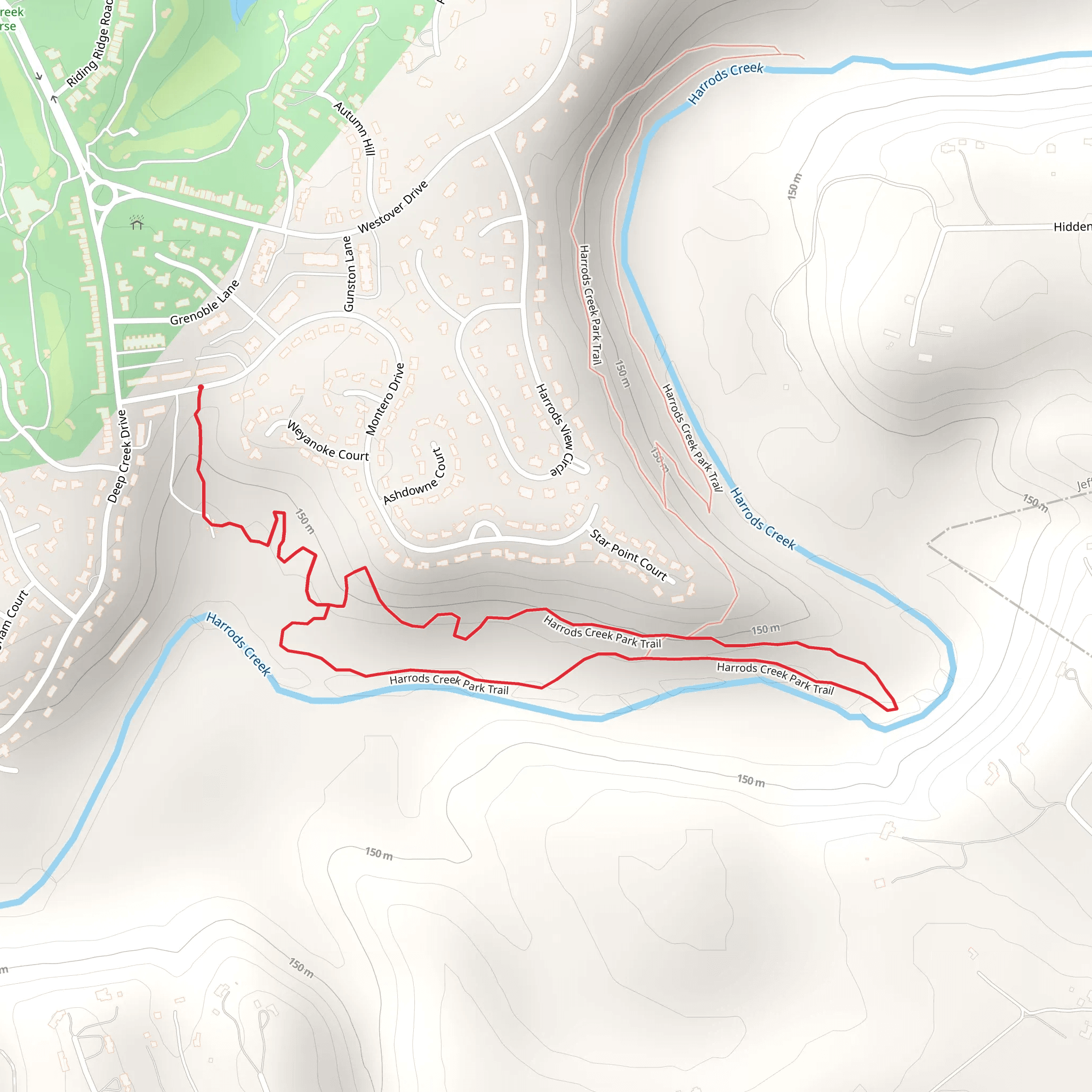 Harrods Creek Park Loop Trail mobile static map