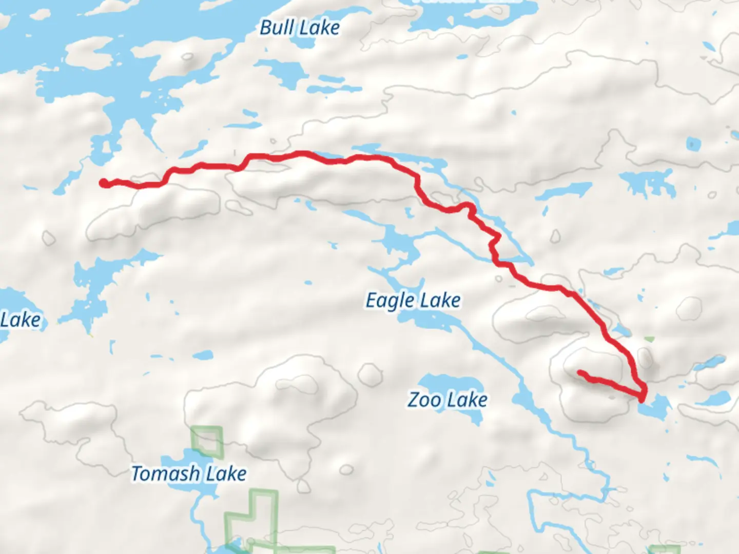 An image depicting the trail Brule Lake Trail to Eagle Mountain and its surrounding area.