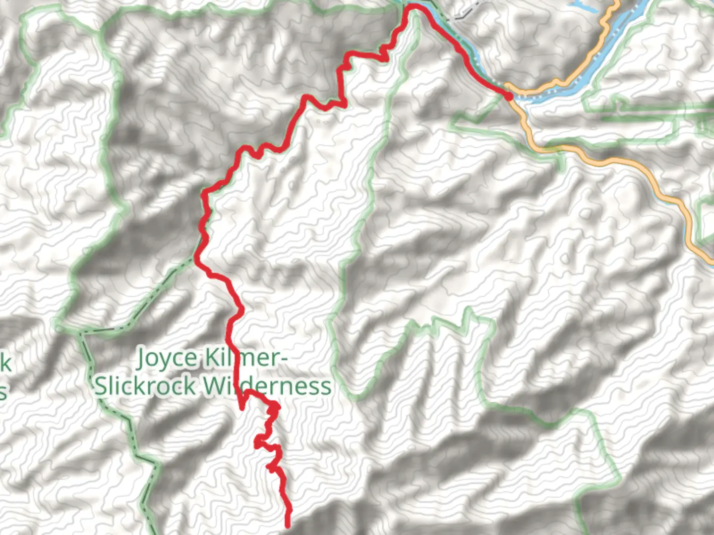 An image depicting the trail Slickrock Creek Trail and its surrounding area.