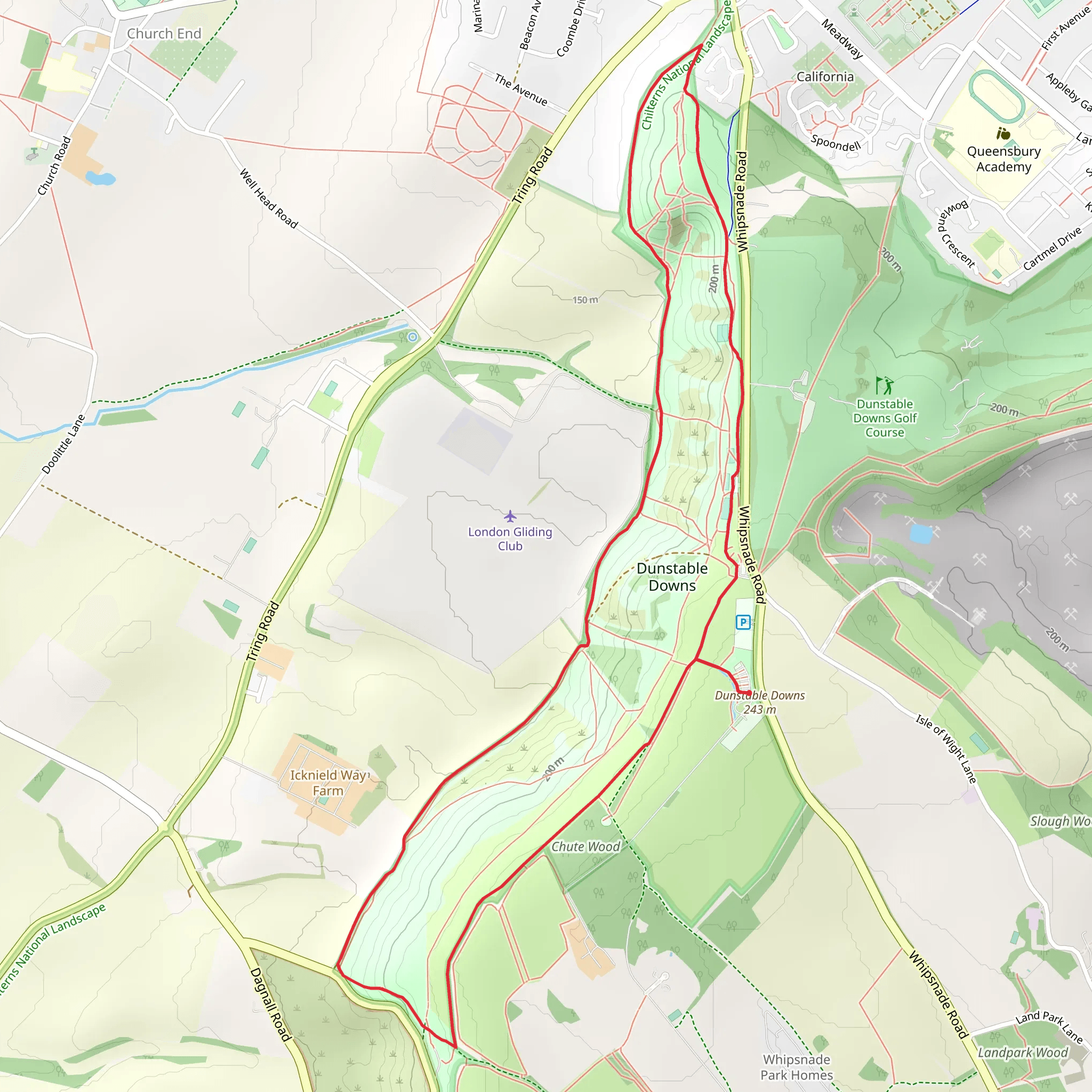 Dunstable Downs Loop mobile static map
