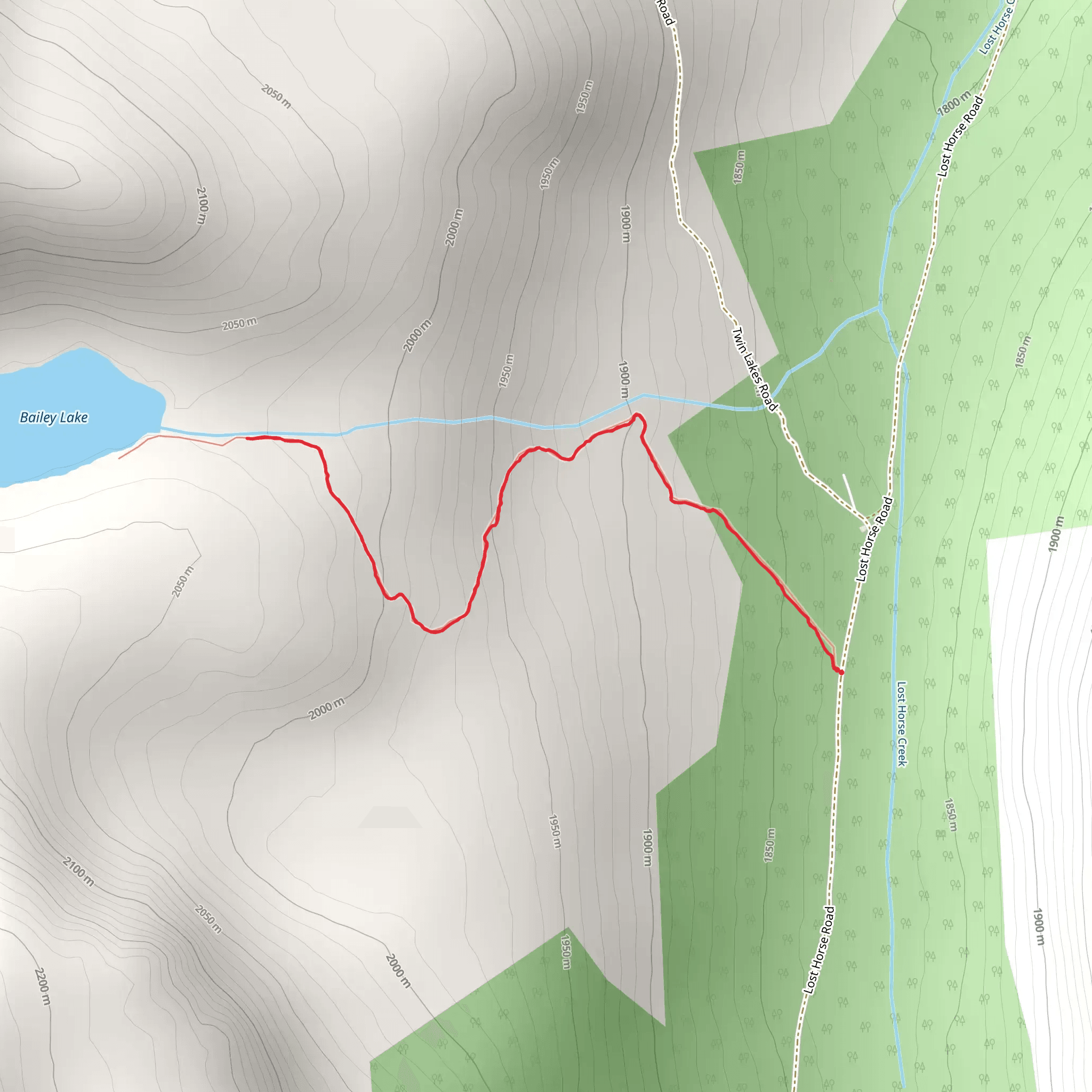 Bailey Lake Trail mobile static map