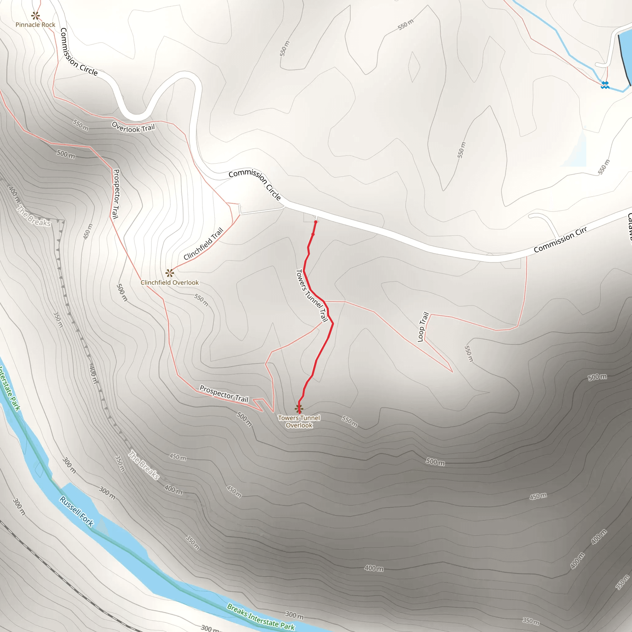 Towers Tunnel Trail mobile static map