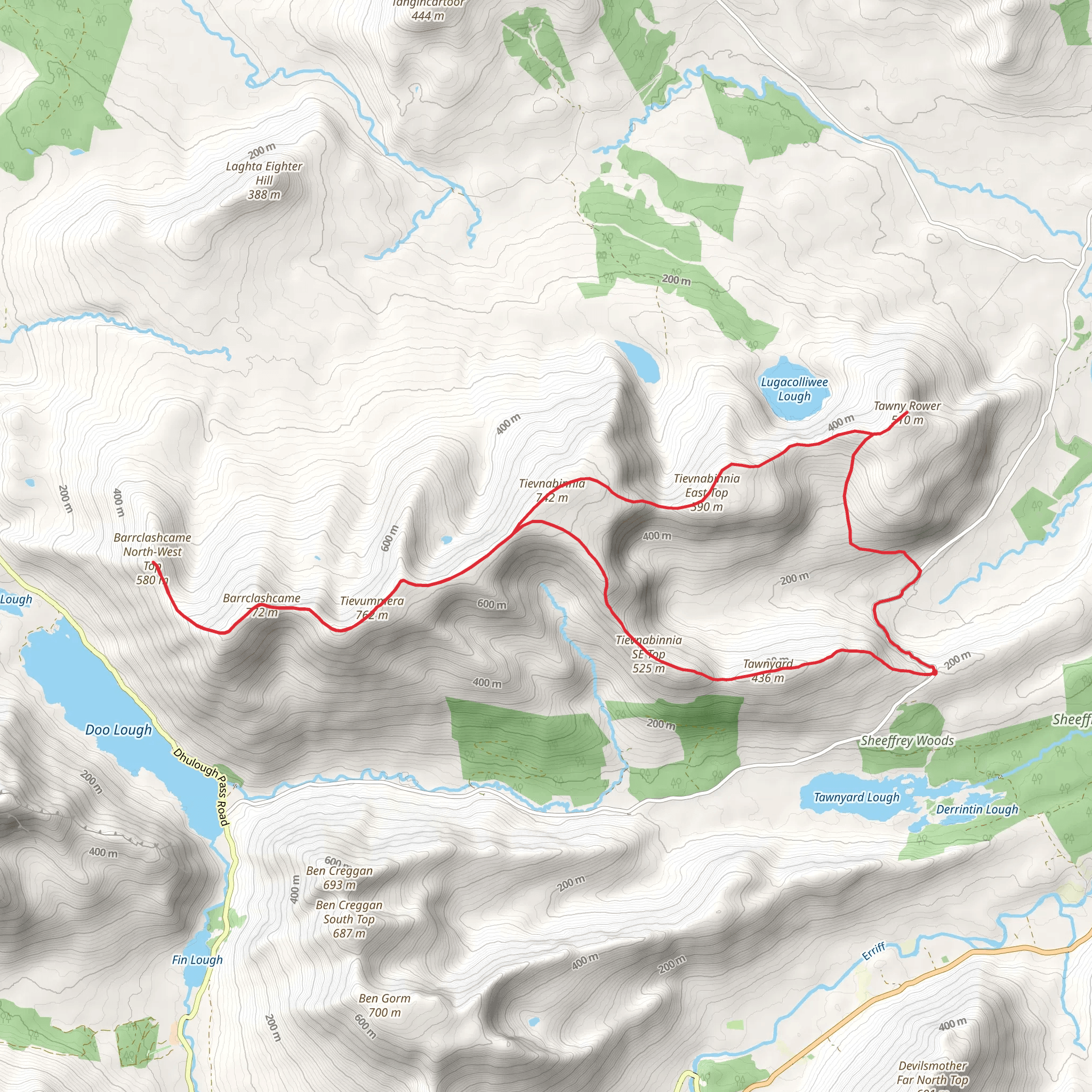 The Sheeffry Seven Summits Loop Walk mobile static map