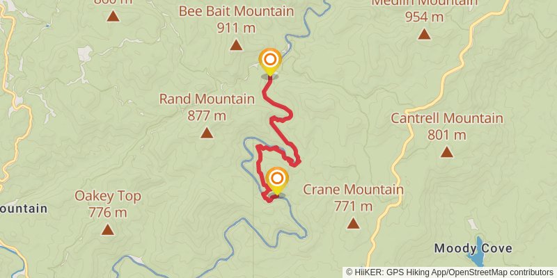 Chattooga Hiking Trail stage 2 Map