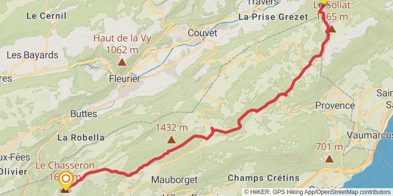 Jura Crest Trail stage 13 Map