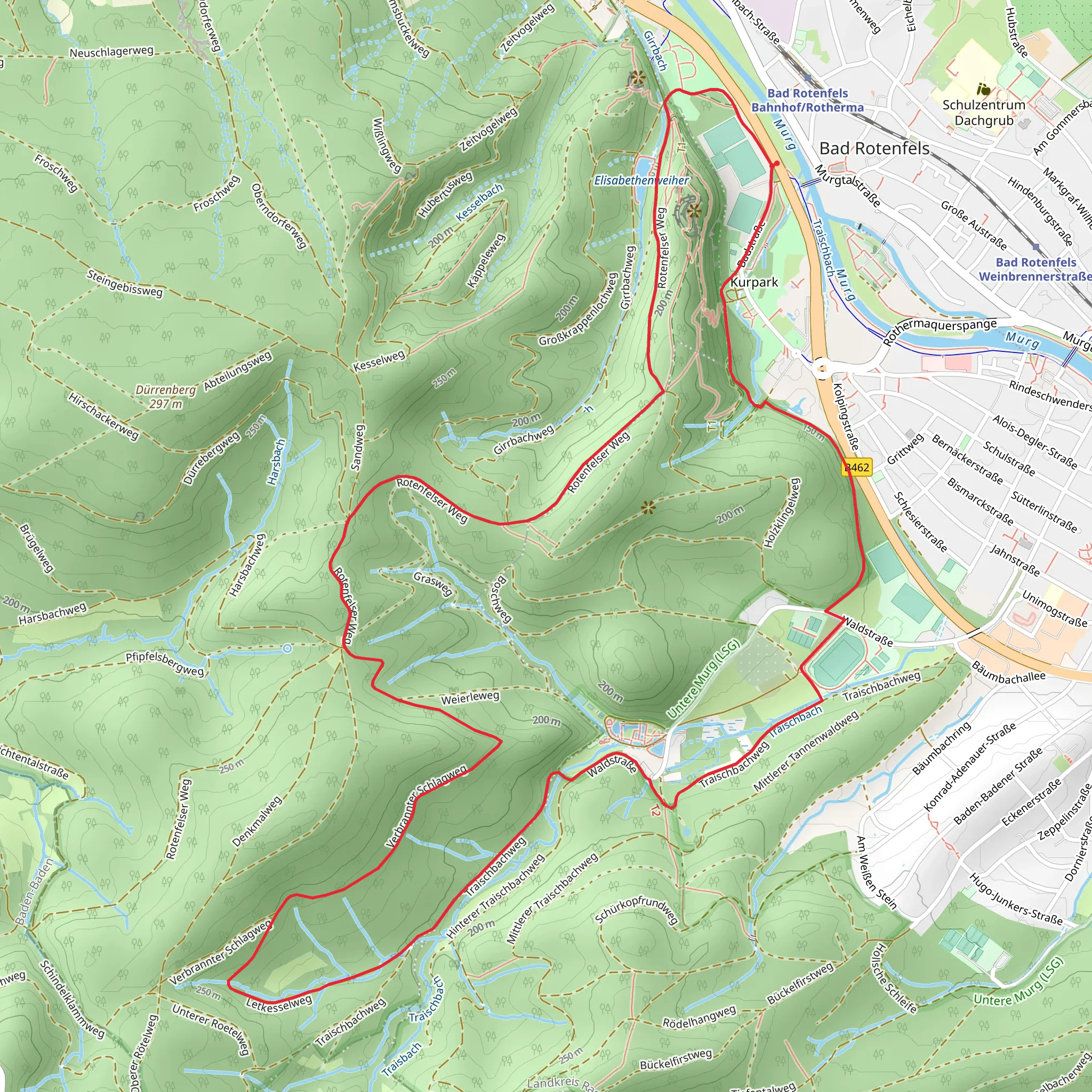 Elisabethenquelle, Waldseebad and Gaggenau Loop mobile static map