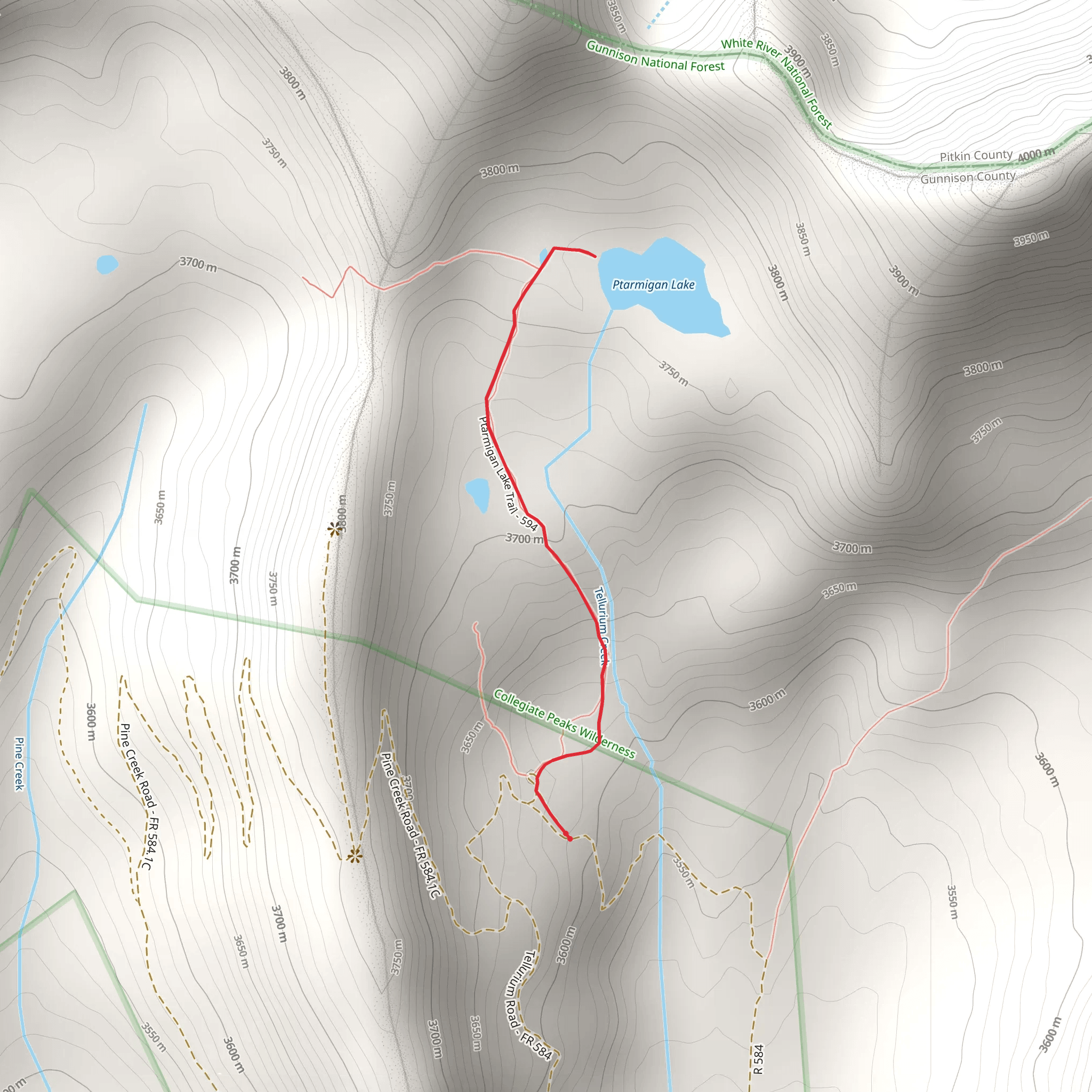 Ptarmigan Lake Trail mobile static map