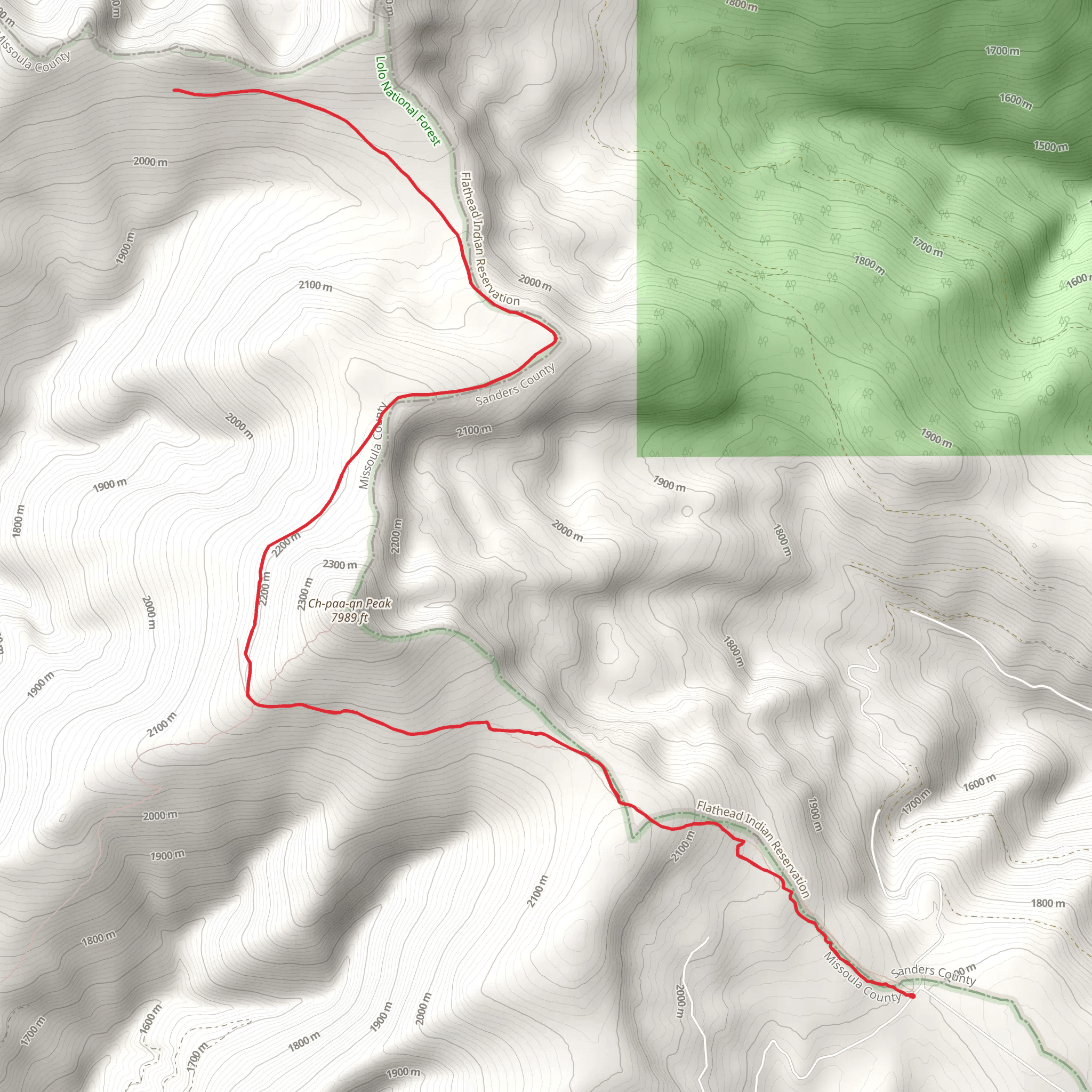 Reservation Divide Trail mobile static map
