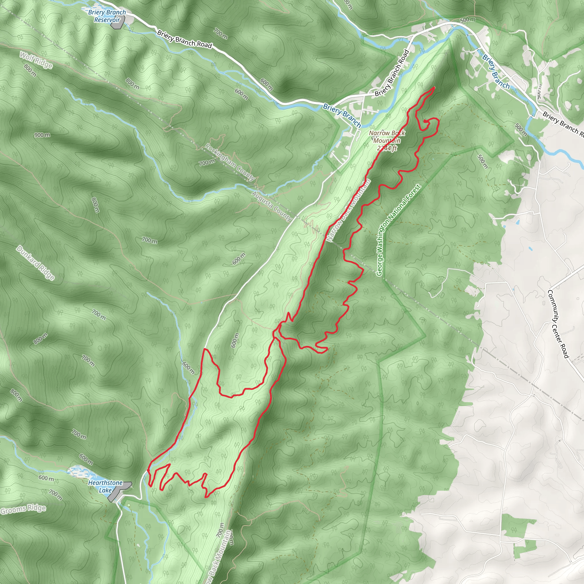 Narrow Back Mountain - Festival Trail mobile static map