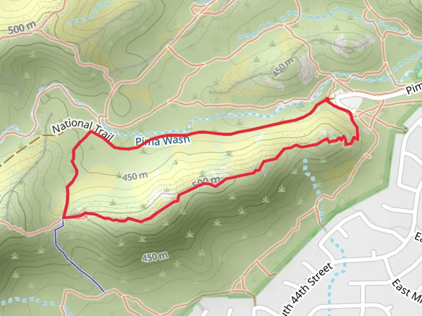An image depicting the trail Marcos de Niza Loop Trail and its surrounding area.