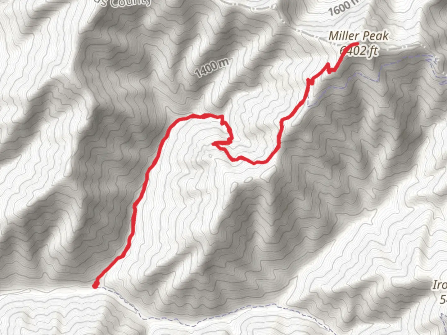 An image depicting the trail Miller Peak Trail and its surrounding area.