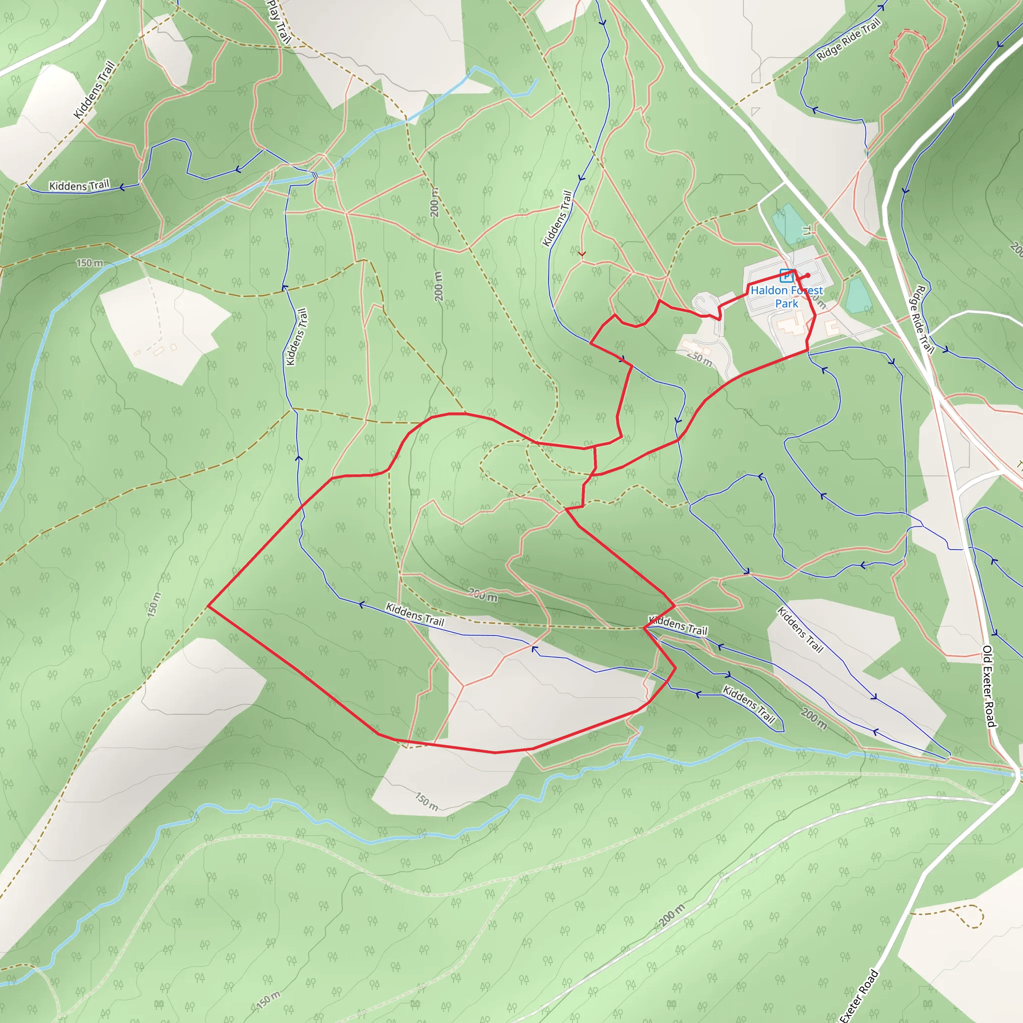 Great Haldon and Haldon Forest Park Loop mobile static map