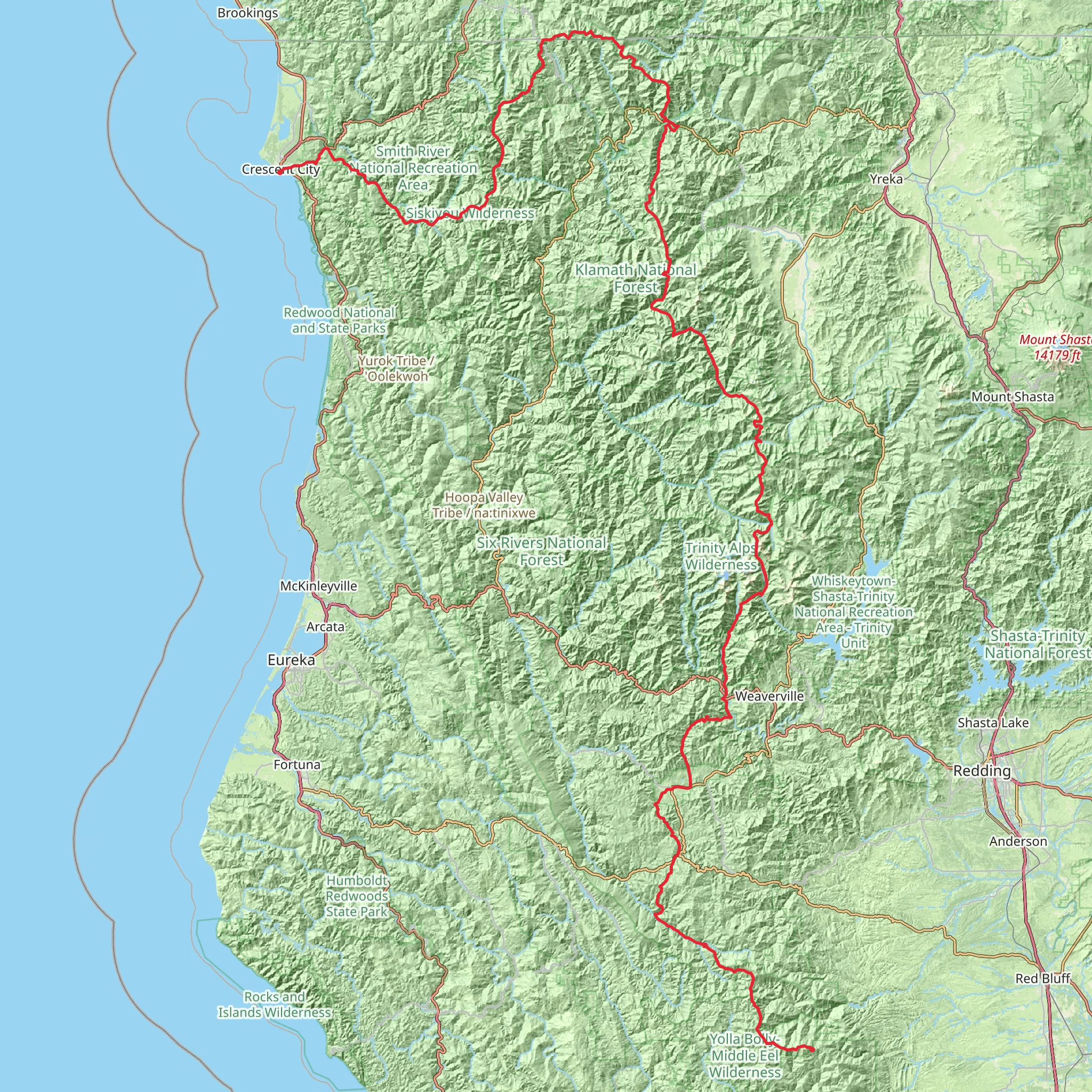 Bigfoot Trail mobile static map