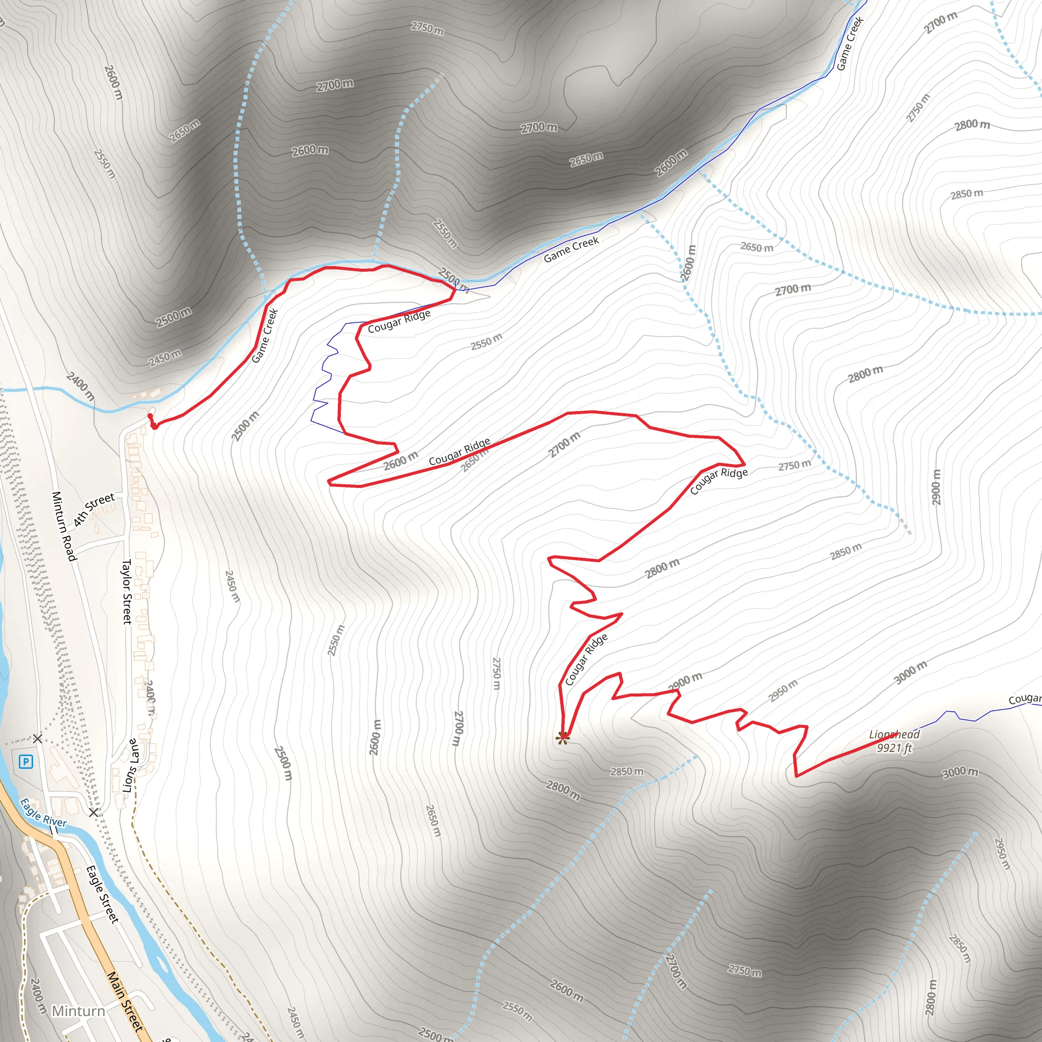 Lionshead and Cougar Ridge mobile static map