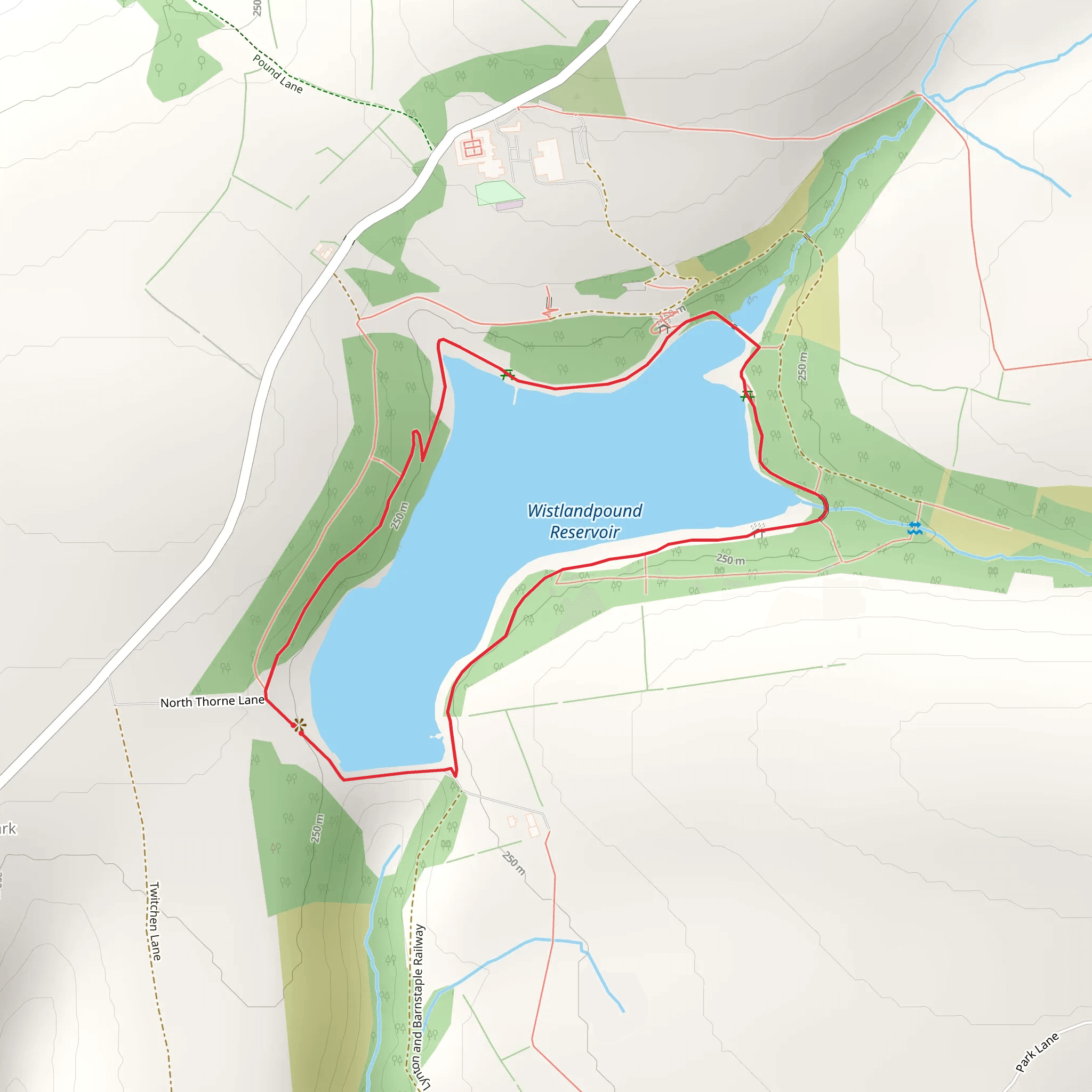 Wistlandpound Reservoir Loop mobile static map