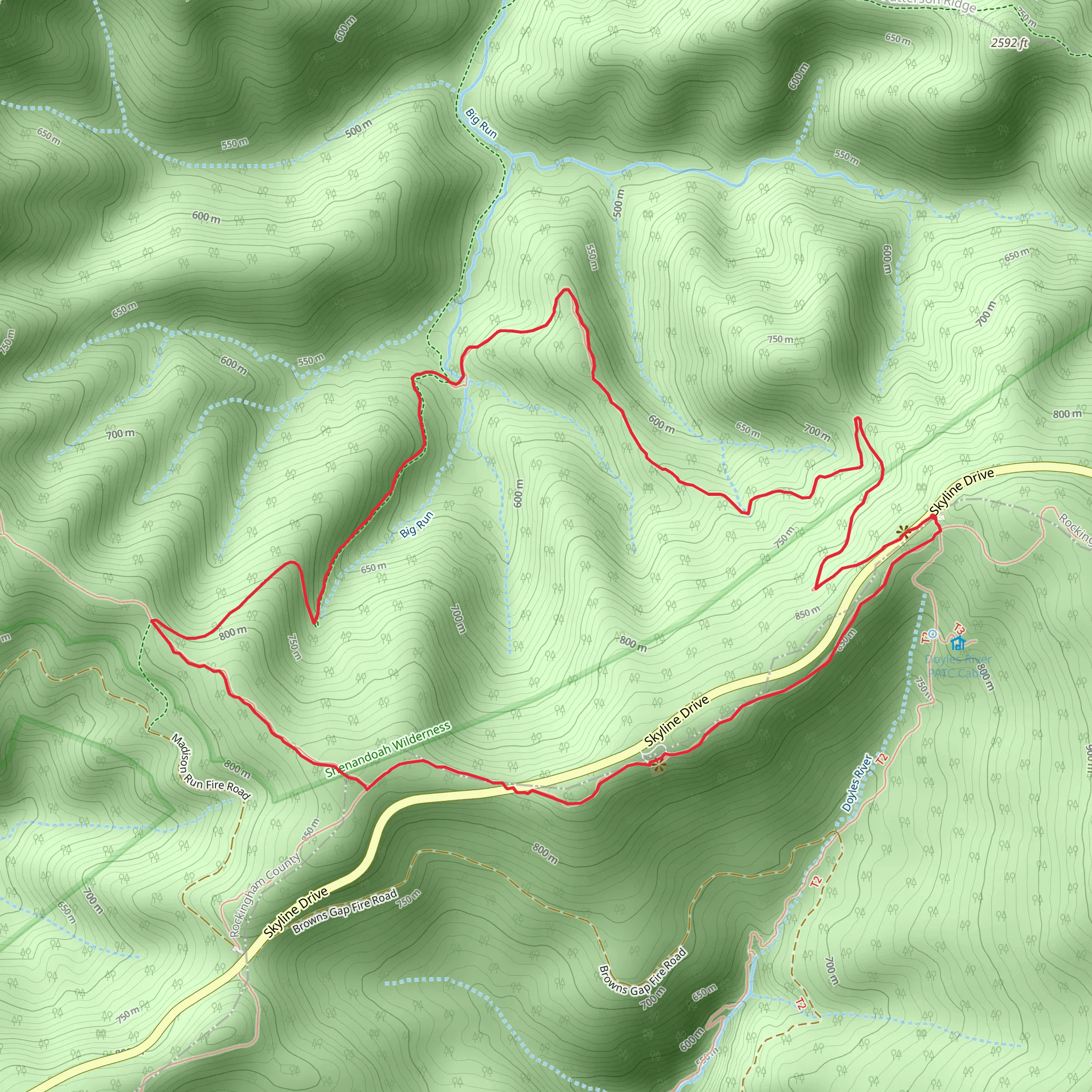 Big Run Loop Trail mobile static map