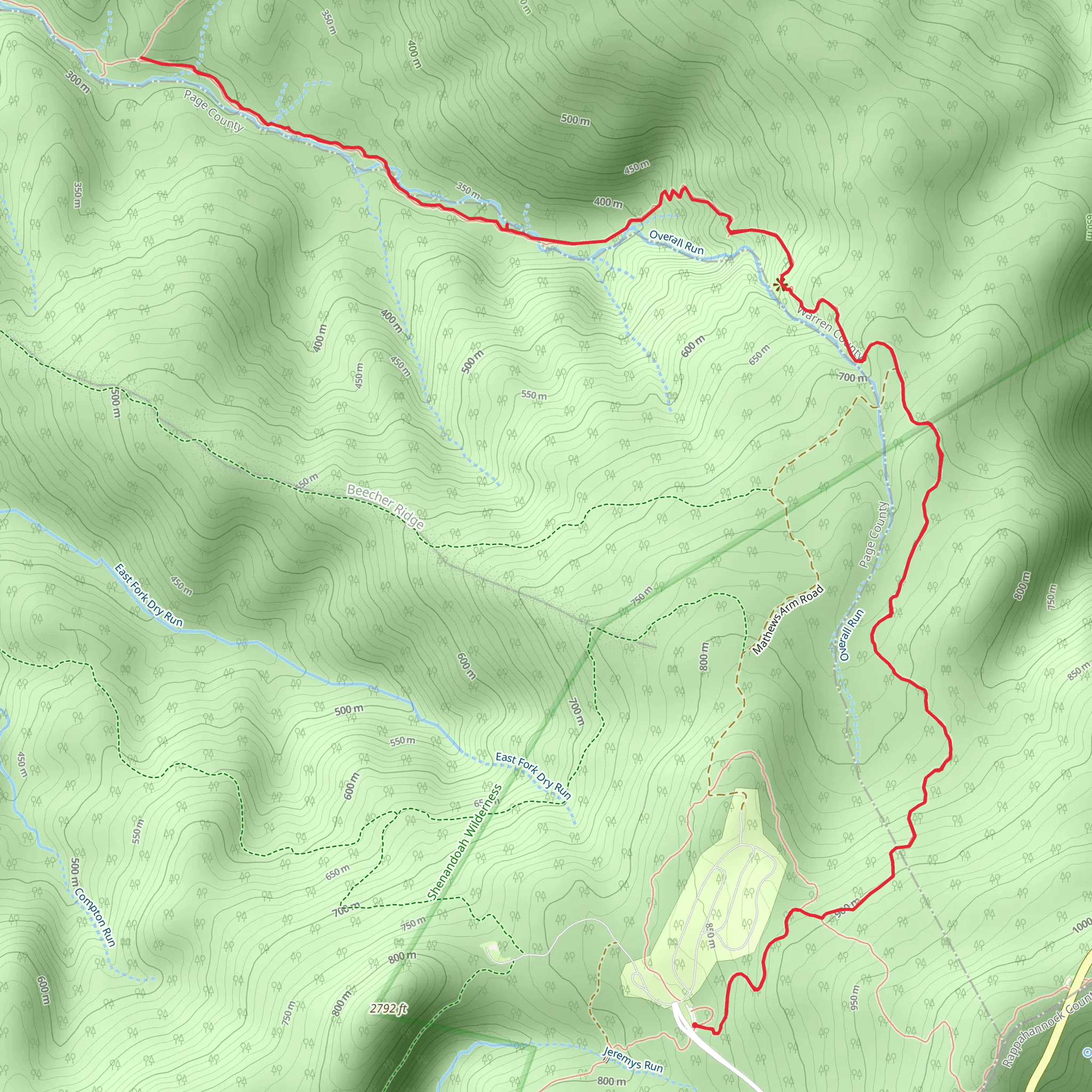 Tuscarora - Overall Run Trail mobile static map
