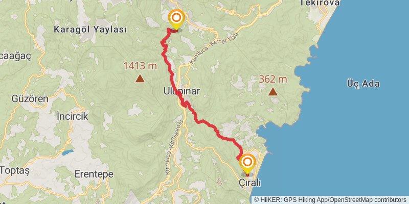 Lycian Way stage 23 Map