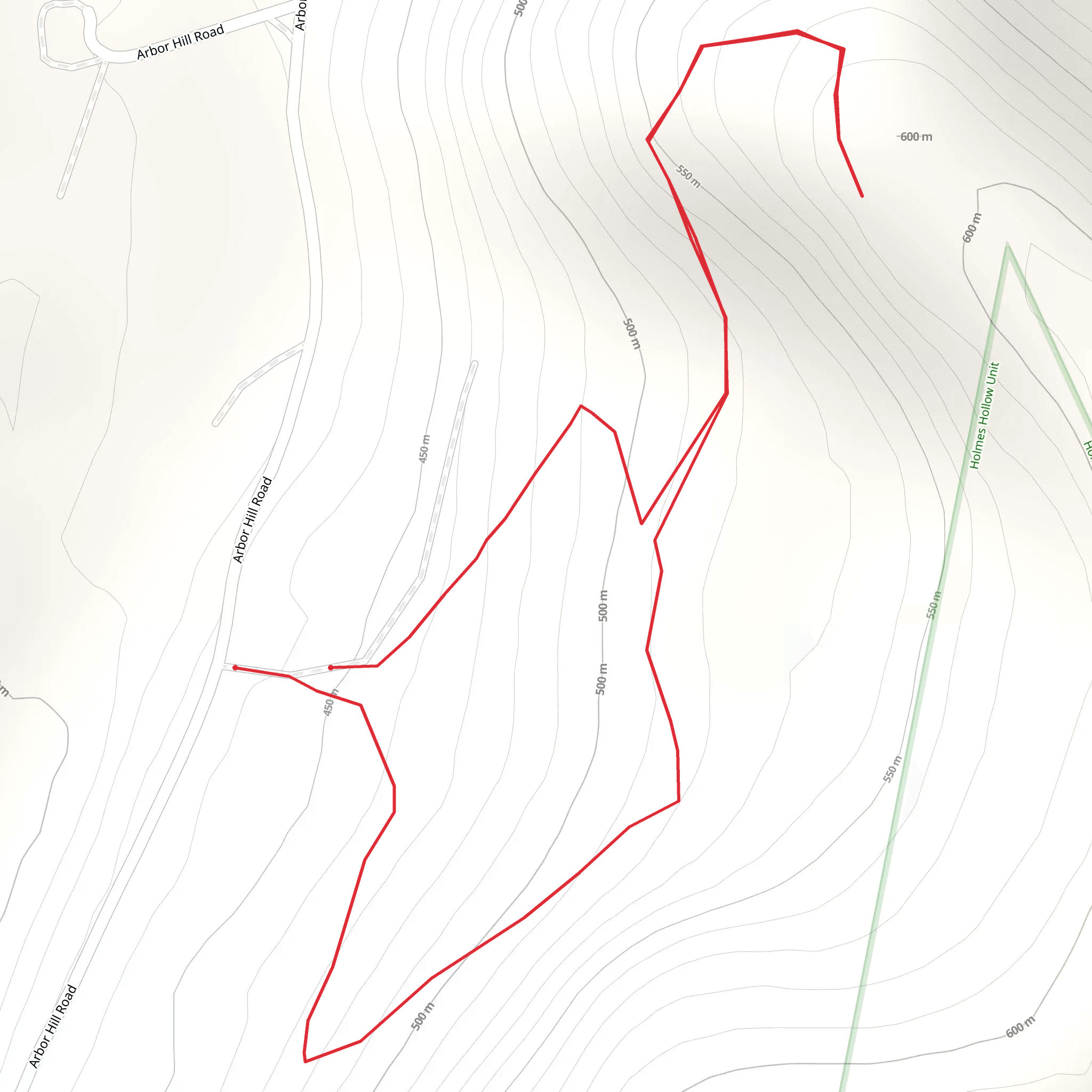 Arbor Hill Road Loop mobile static map